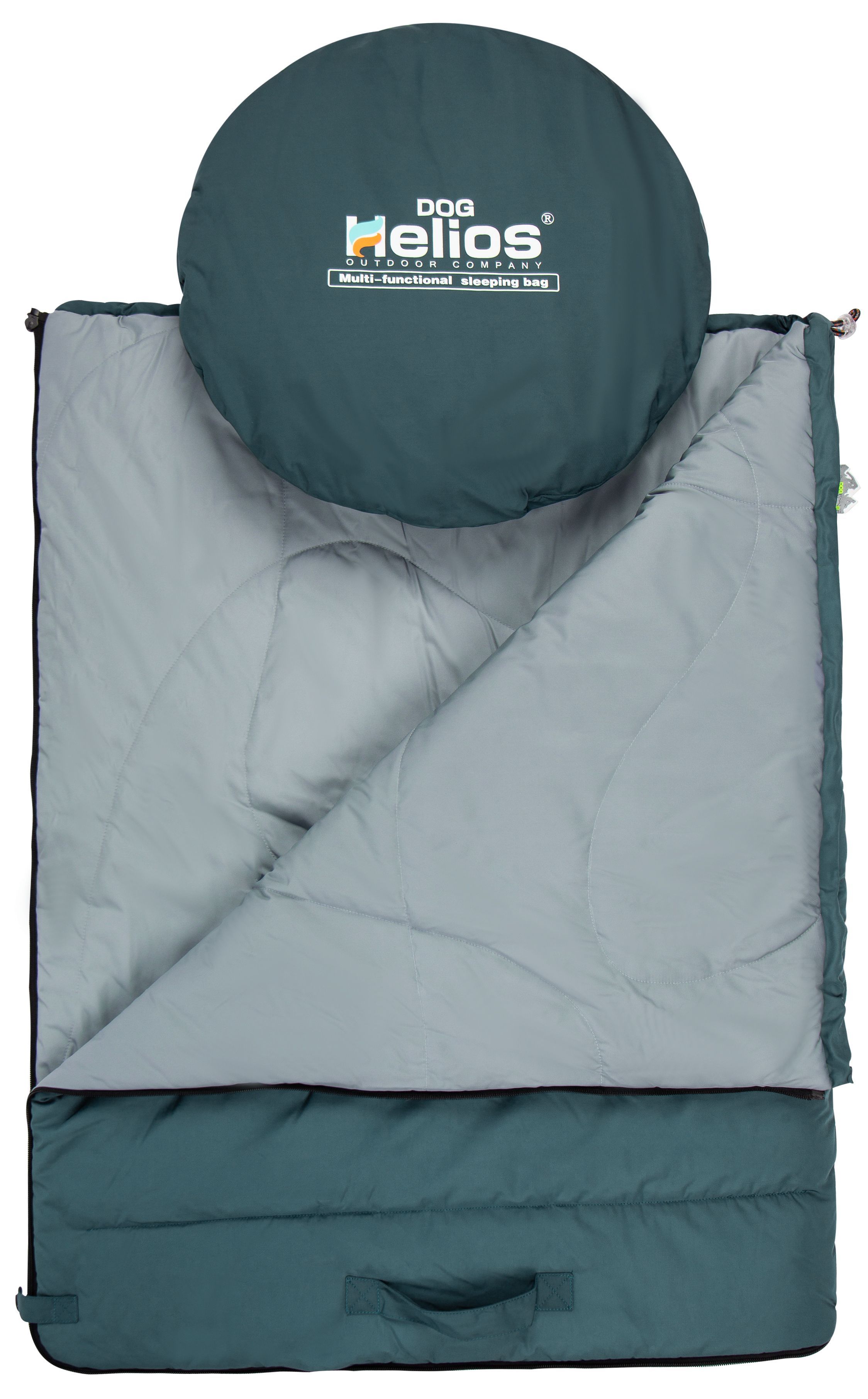 Dog Helios ® 'Switch-Back' 2-in-1 Convertable Travel Dog Mat and Rounded Camping Bed