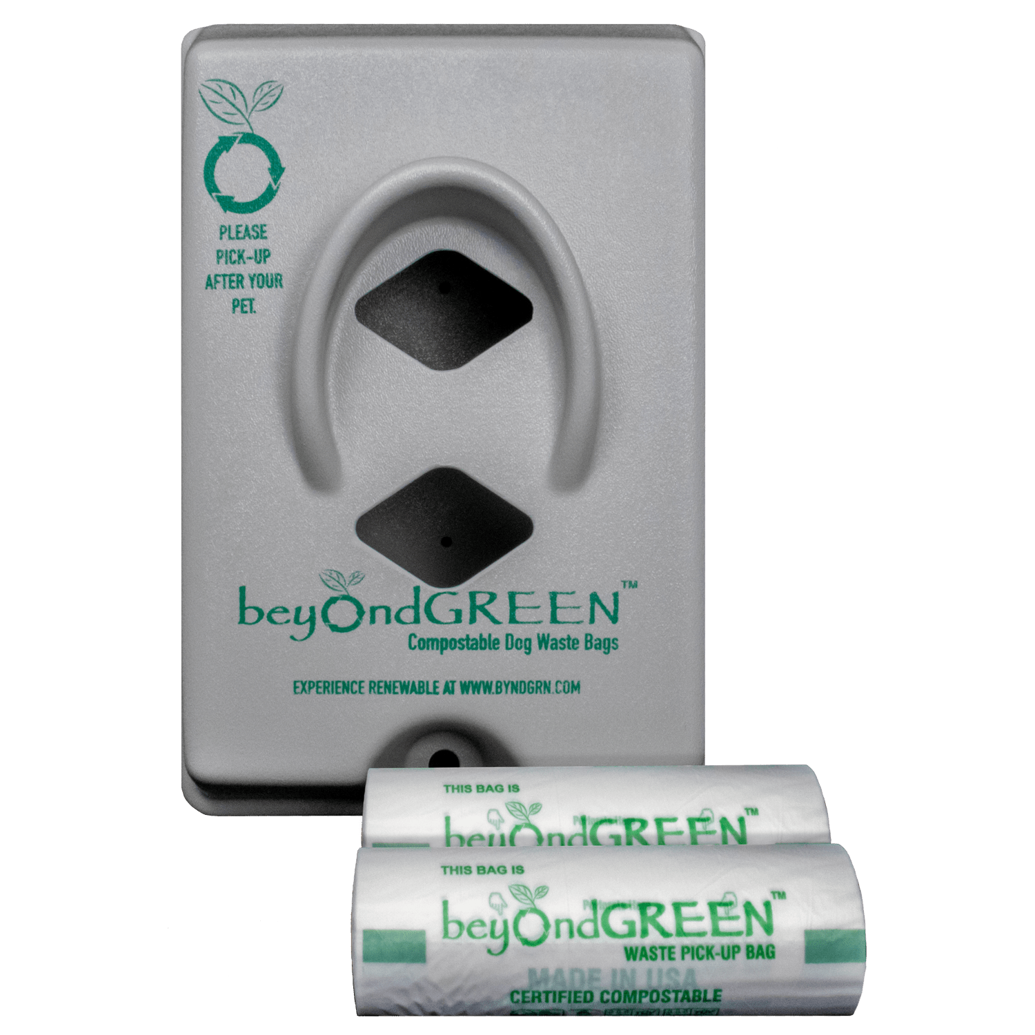 Dog Poop Bag Dispenser – Wall & Pole Mount | Dog Waste Station | Front-Load | Made in USA | beyondGREEN