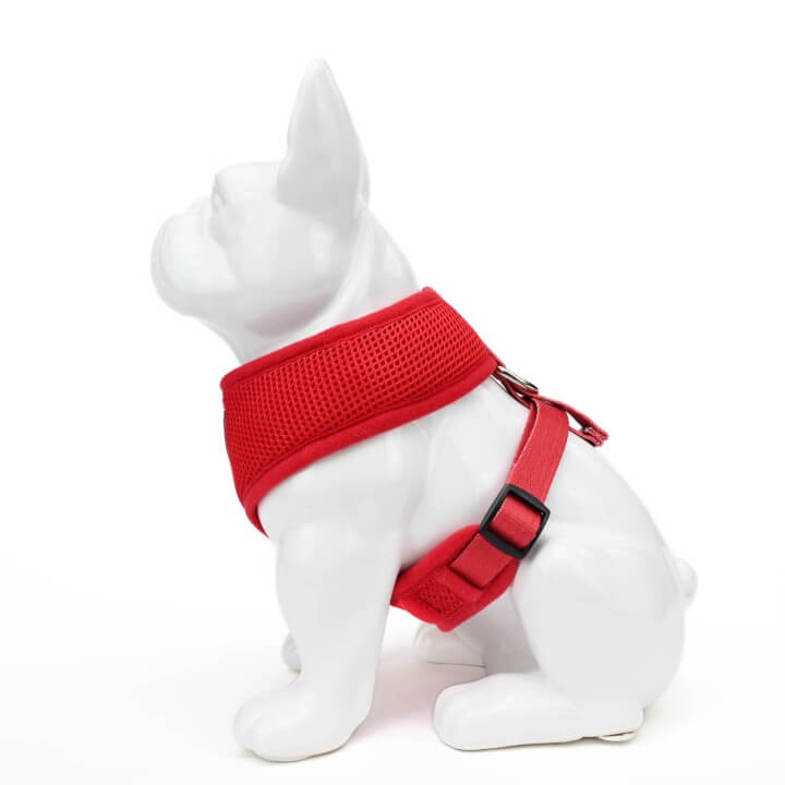 EcoBark Chery Red Dog Harness - Over-the-Head Soft Mesh Dog Vest Halter for Small to Medium Dogs and Puppies