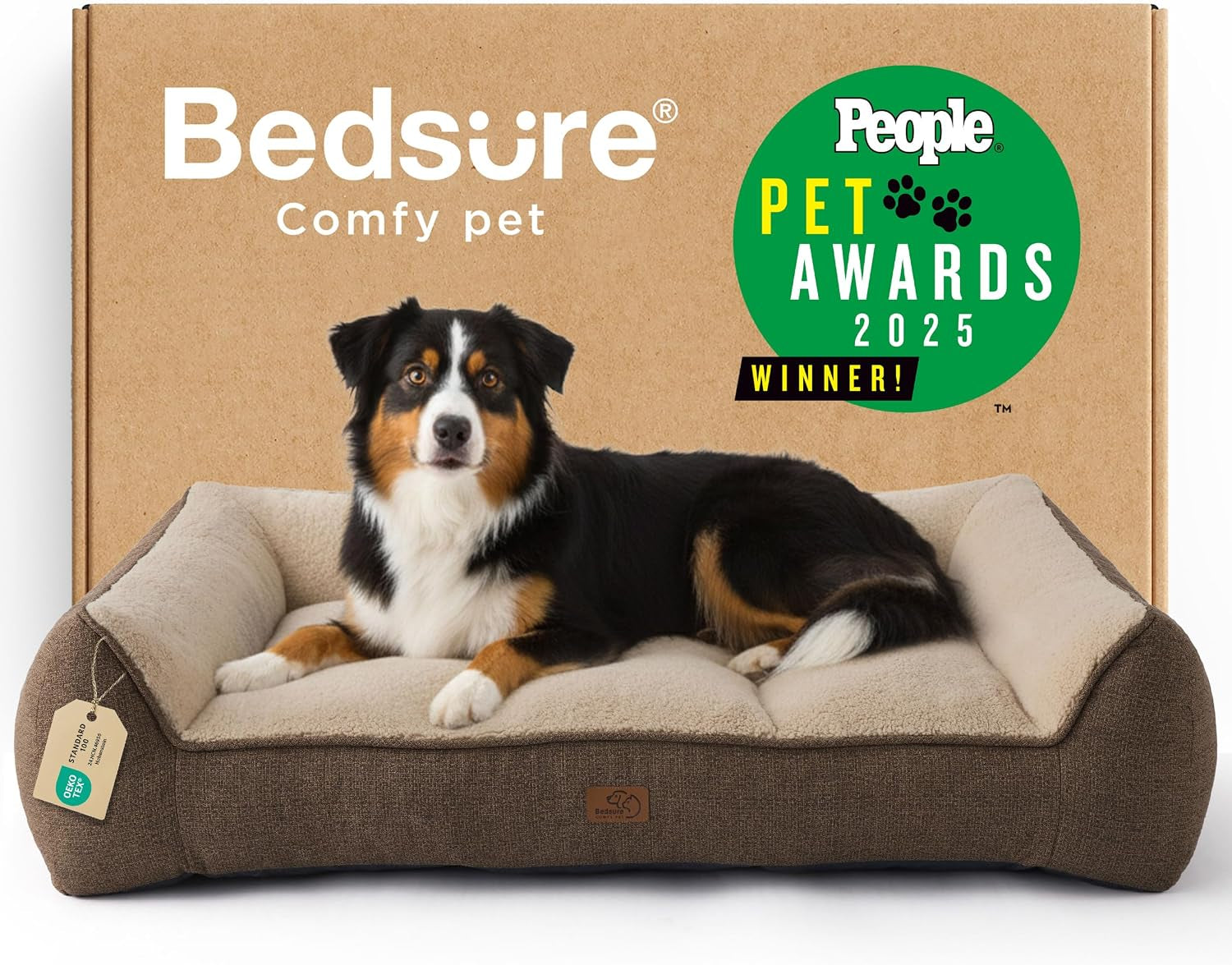 Bedsure Supportmax Orthopedic Dog Bed – Extra-Thick Bolster Sofa