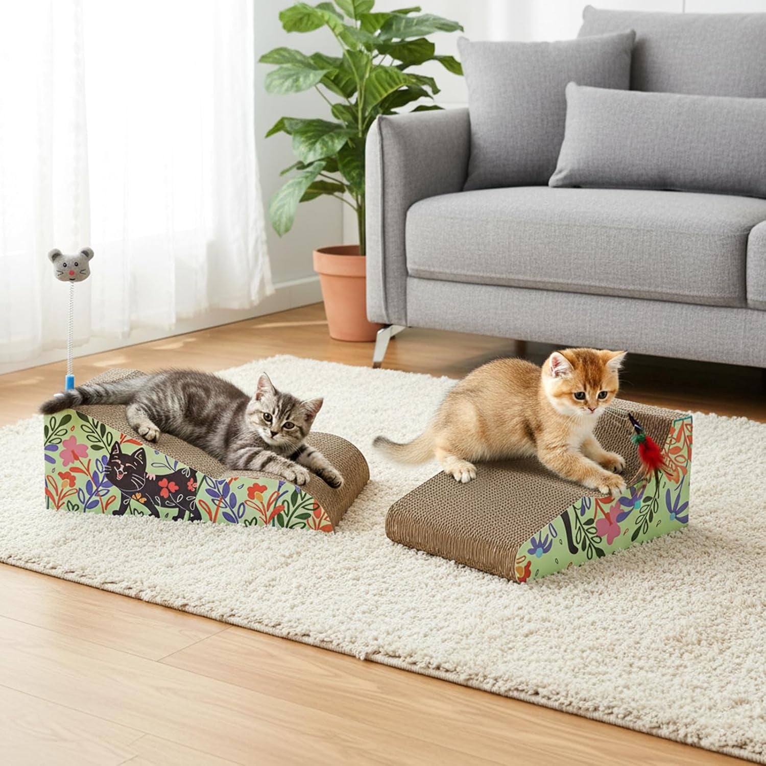 Cat Grooming Kit with Waterless Shampoo, Itch Spray & Scratcher