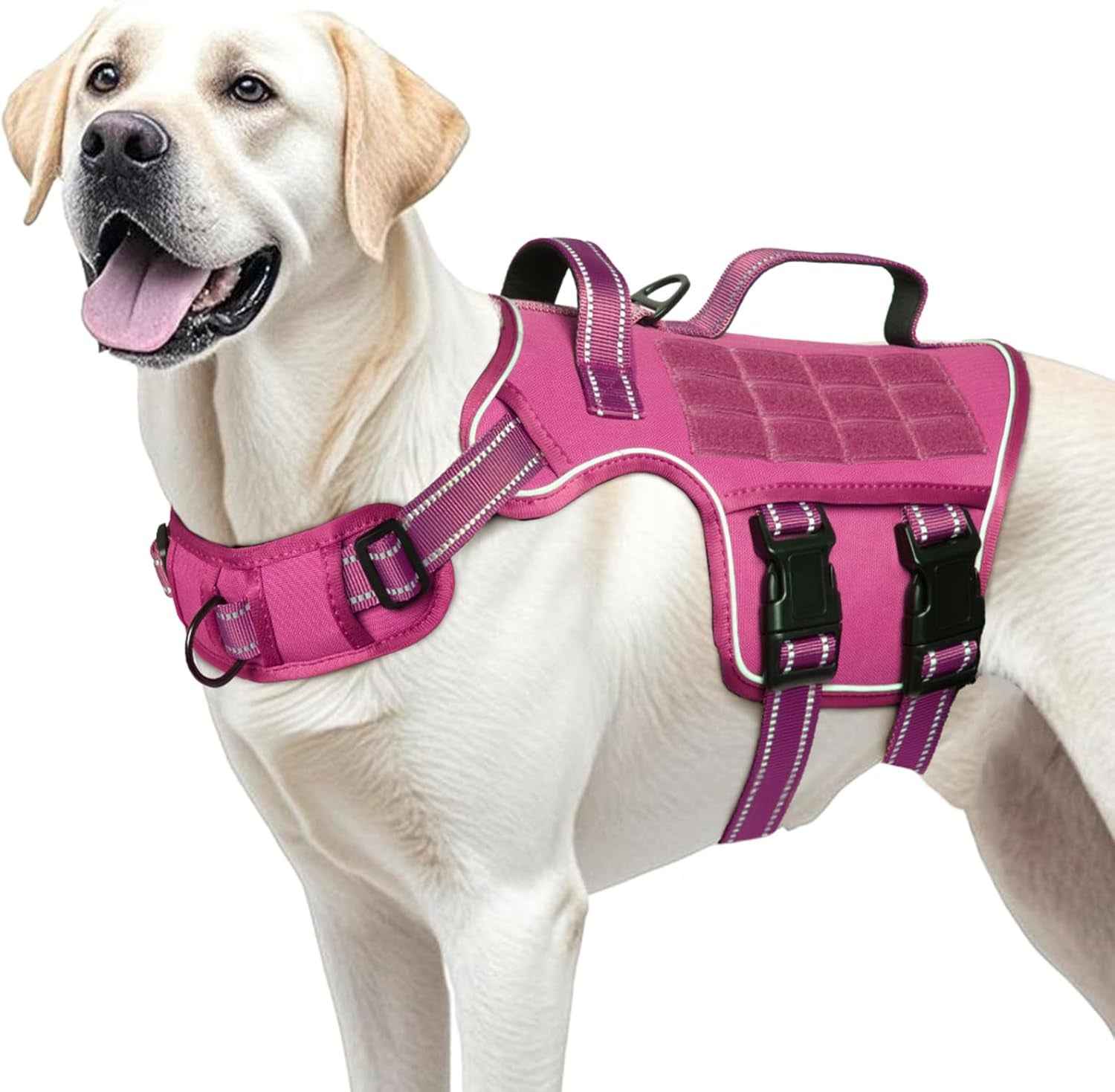 Tactical Dog Harness MOLLE Vest – Camo, S–XL, No-Pull