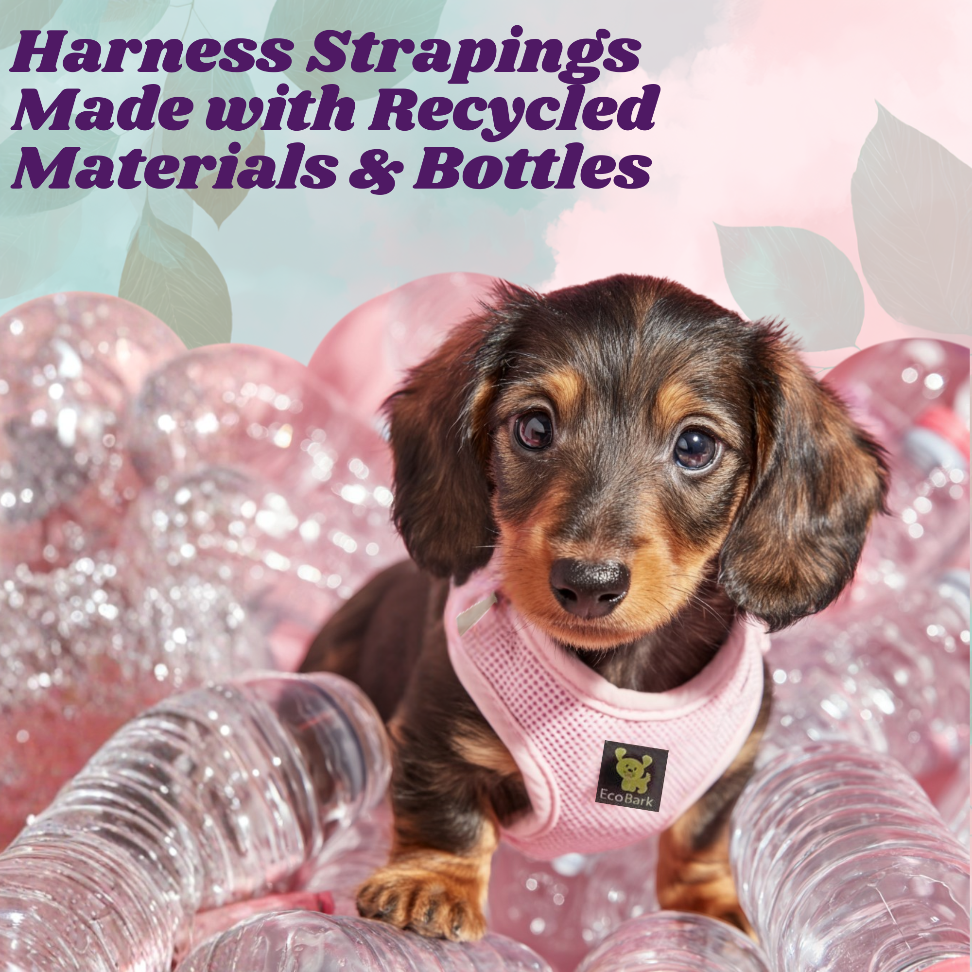 EcoBark Step In Dog Harness - Teacup & Small Breeds- Reflective Soft Mesh Harness for Teacup, Small Dogs and Puppies / Baby Pink