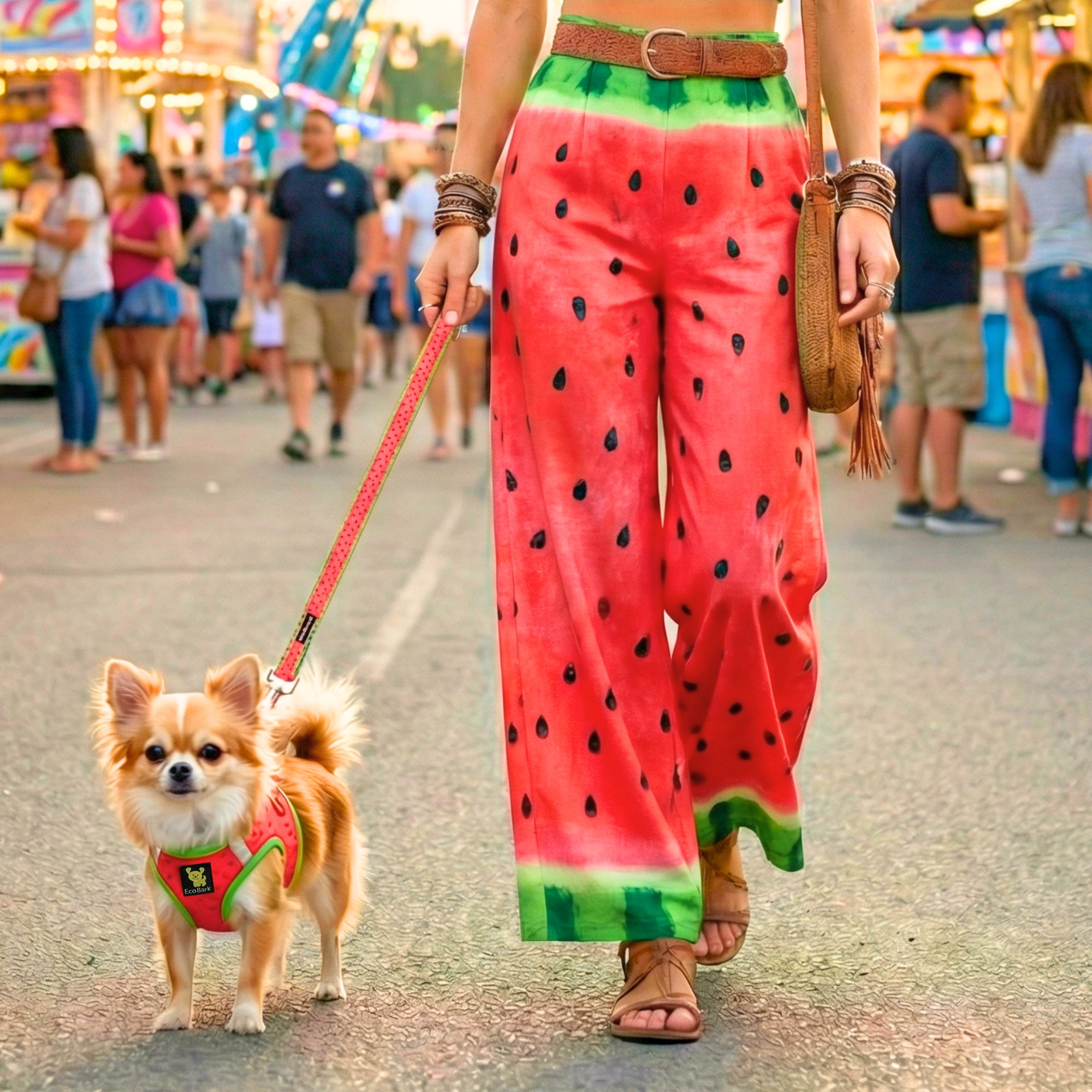 EcoBark Step In Dog Harness - Teacup & Small Breeds- Reflective Soft Mesh Harness for Teacup, Small Dogs and Puppies / Watermelon
