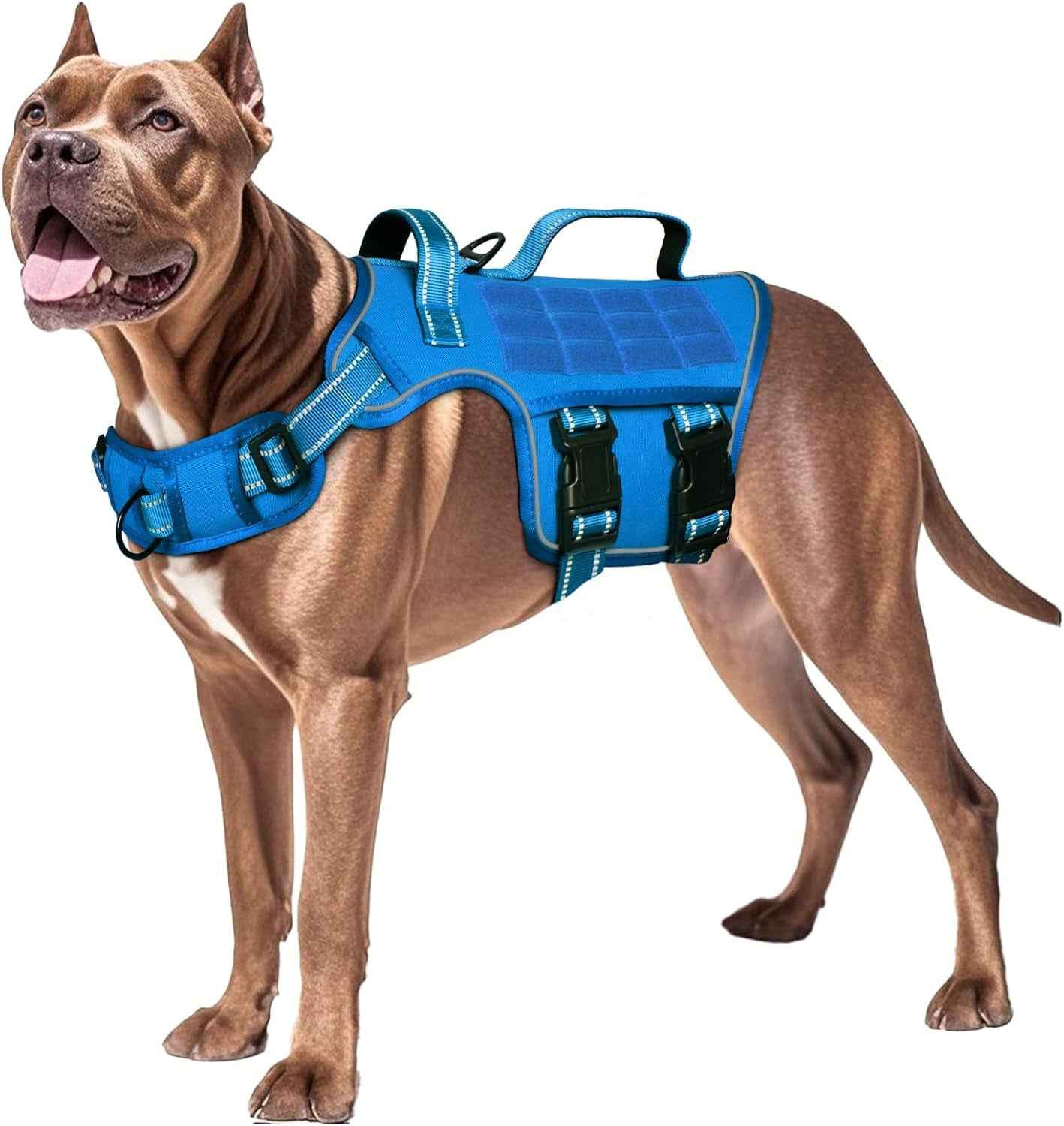 Tactical Dog Harness MOLLE Vest – Camo, S–XL, No-Pull