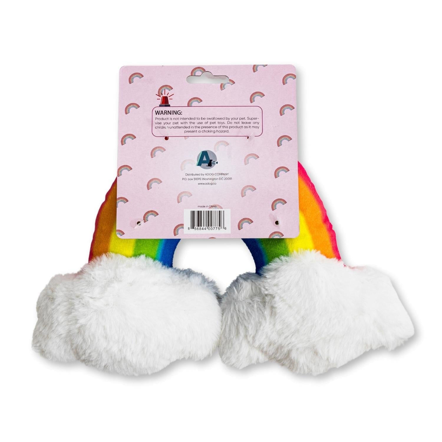 Enchanted Rainbow Magical with Squeaker & Crinkle Paper Plush Dog Toy