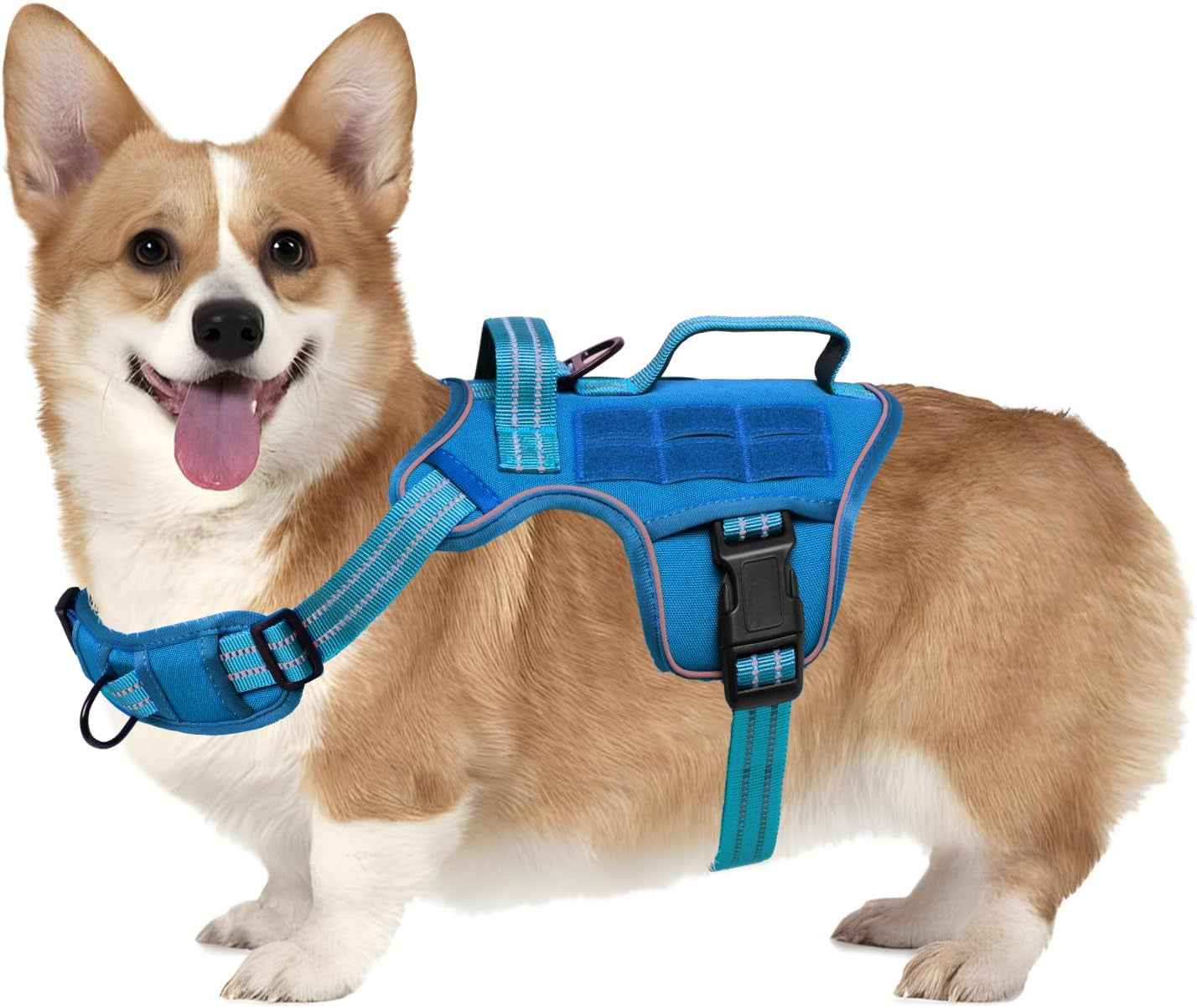 Tactical Dog Harness MOLLE Vest – Camo, S–XL, No-Pull