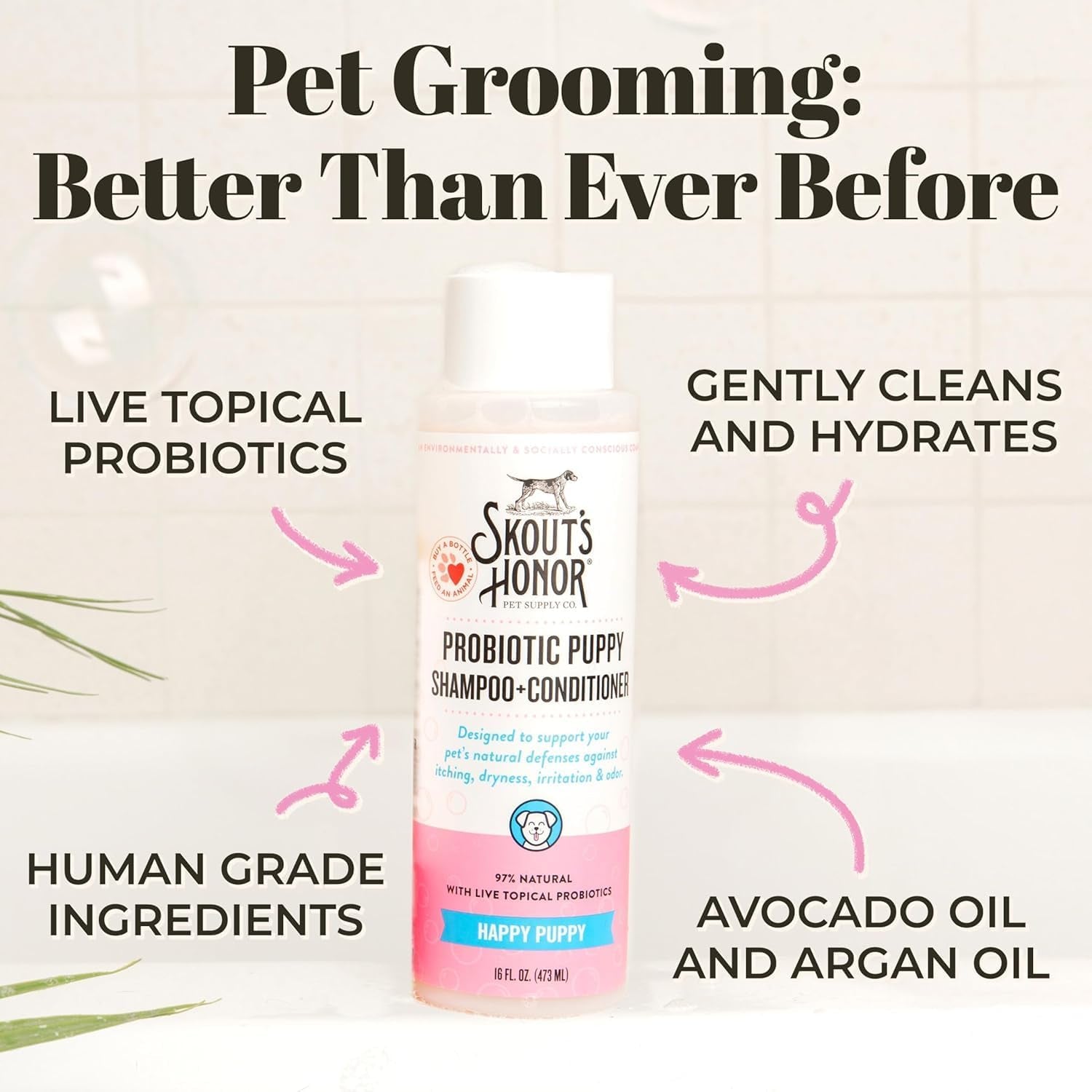 Happy Puppy Probiotic Grooming Bundle  Shampoo, Conditioner & Deodorizer