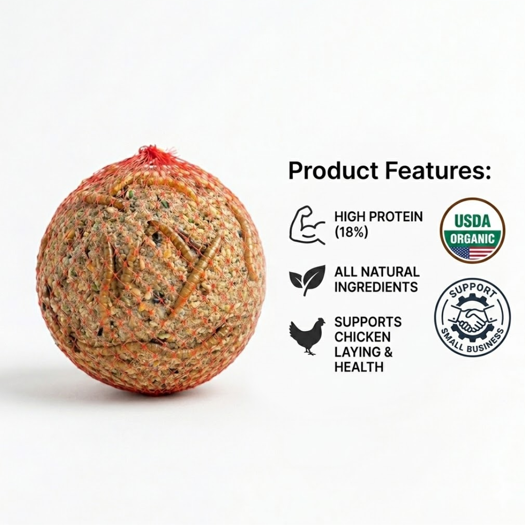 Quail & Gamebird Knödel — Enrichment Feed Ball with Mealworms 2 pack