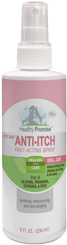 Four Paws Healthy Promise Pet Aid Fast-Acting Anti Itch Spray For Dogs & Cats 8 Oz.
