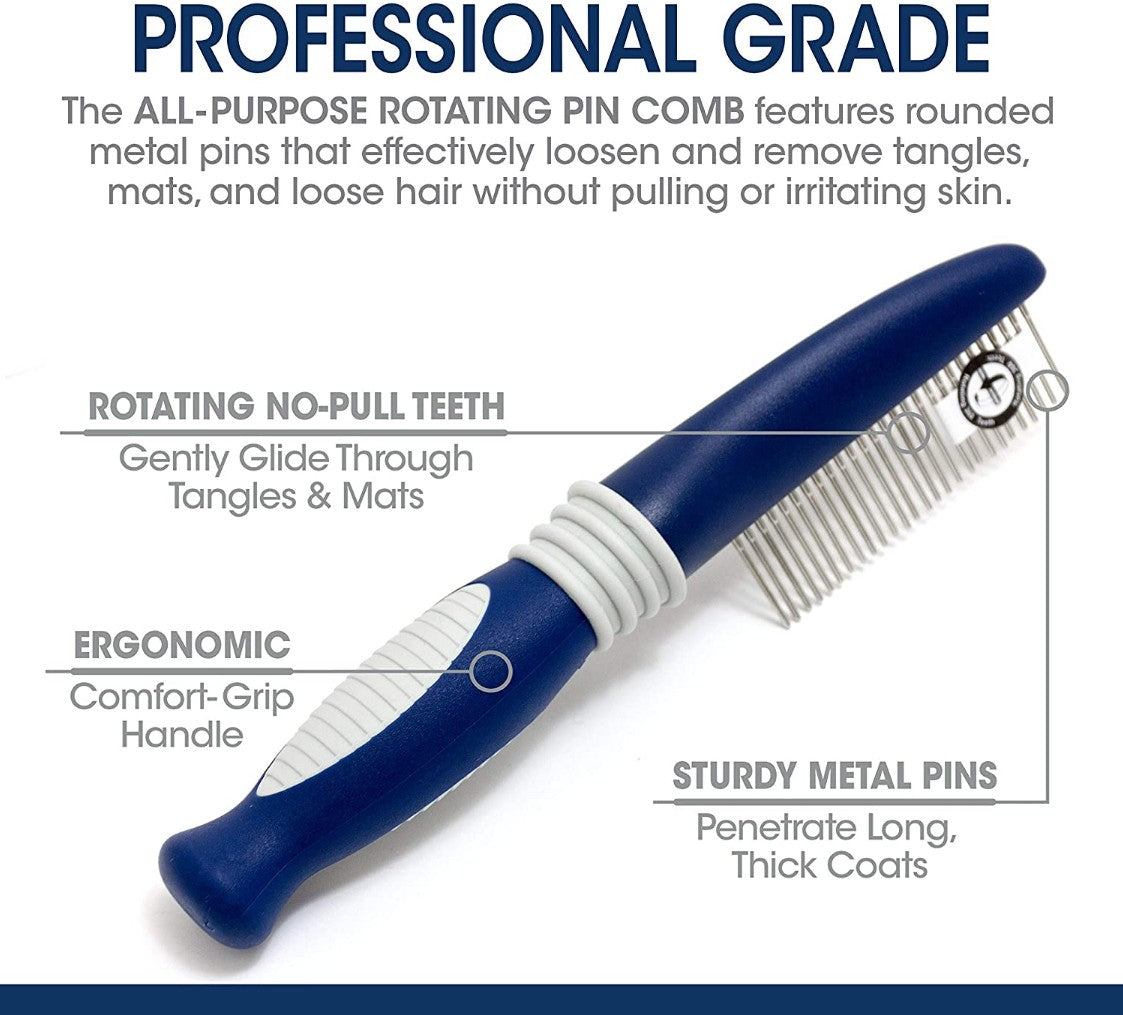 Four Paws Magic Coat Professional Series All-Purpose Rotating Pin Comb For Dogs