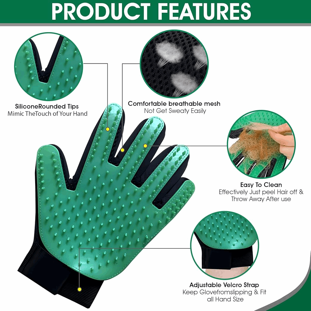 Premium Silicone Pet Grooming Gloves - Gentle Deshedding & Massage for Dogs & Cats