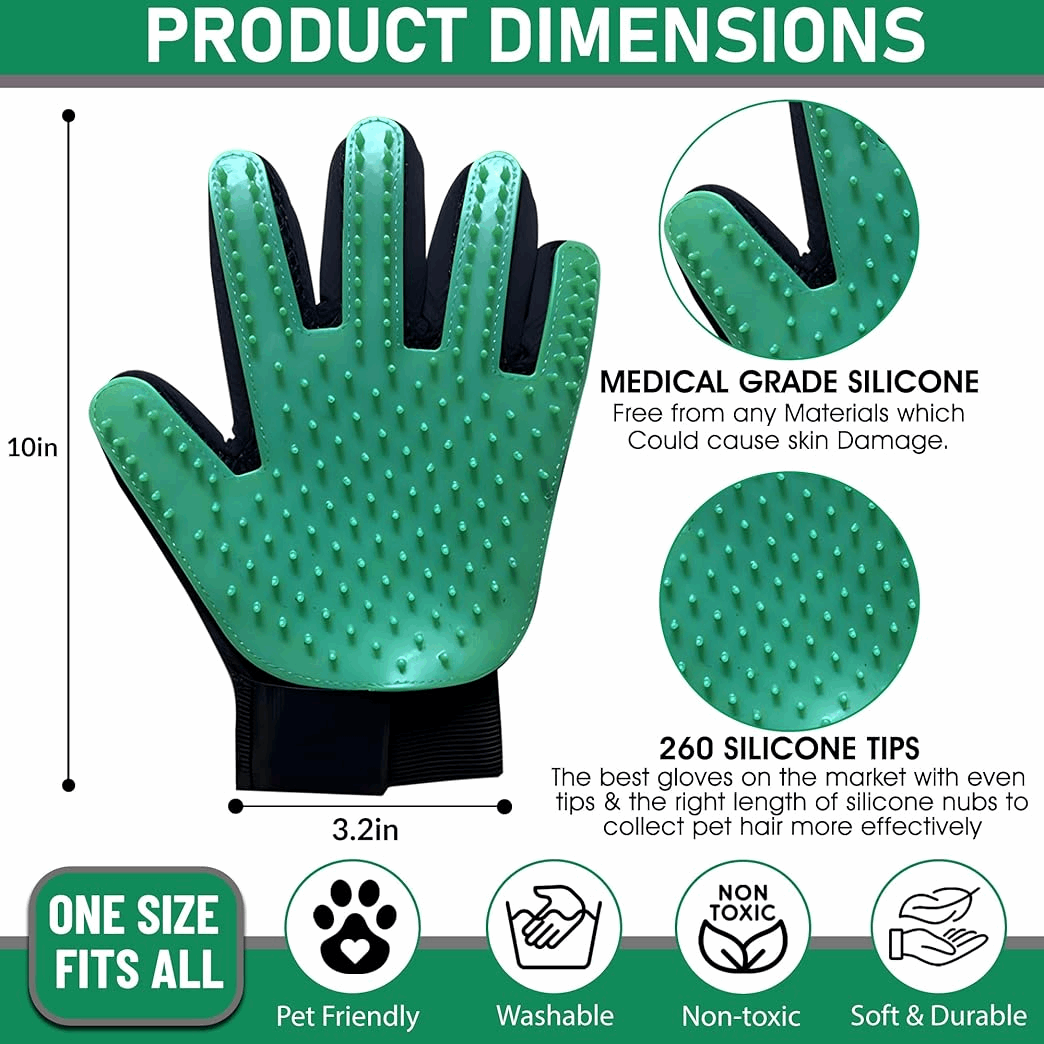 Premium Silicone Pet Grooming Gloves - Gentle Deshedding & Massage for Dogs & Cats