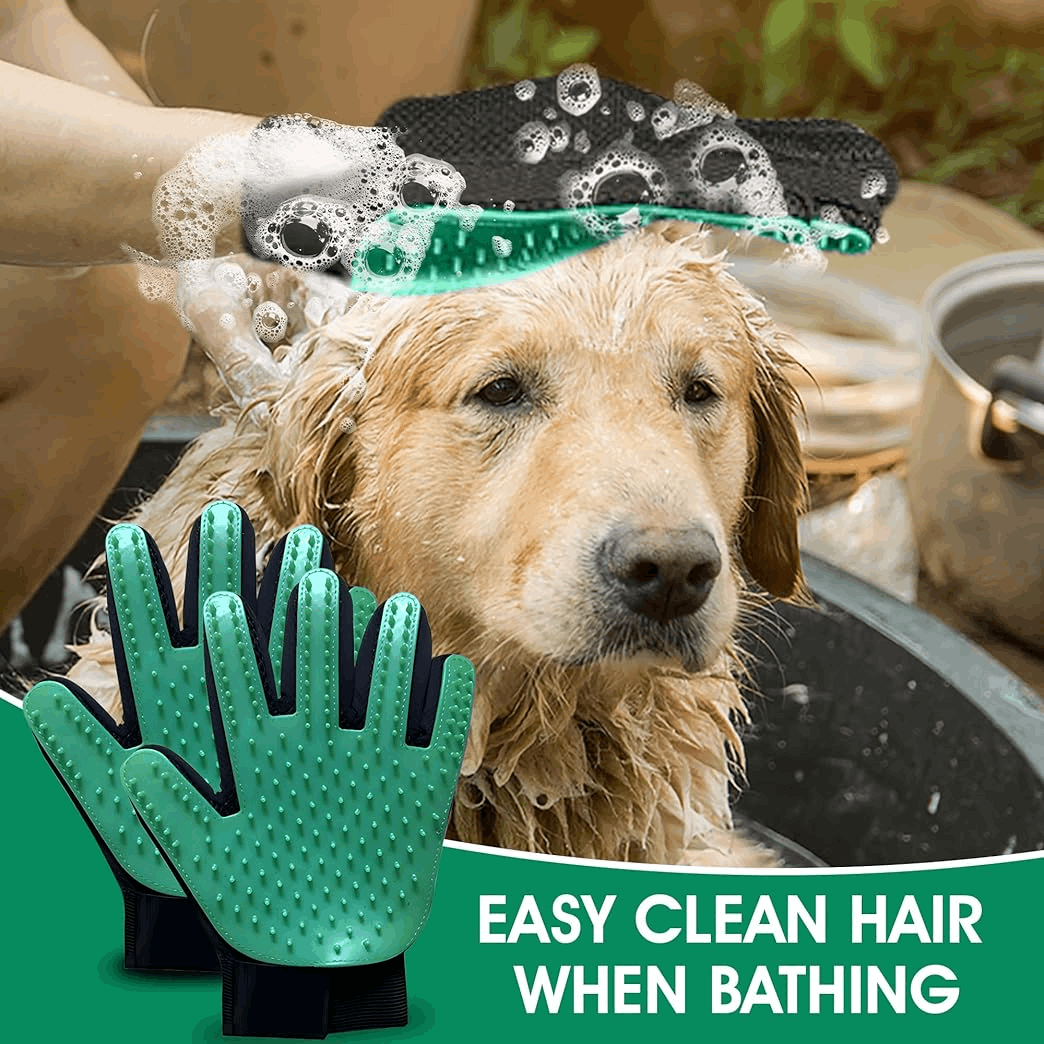 Premium Silicone Pet Grooming Gloves - Gentle Deshedding & Massage for Dogs & Cats