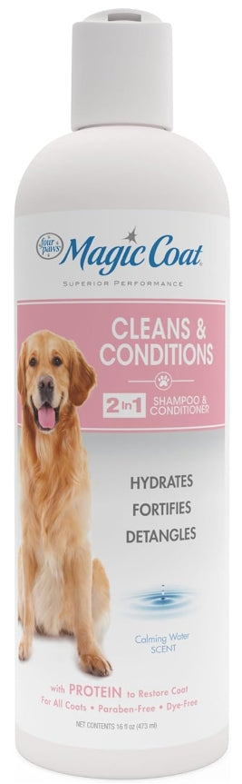 Four Paws Magic Coat Cleans & Conditions Dog 2 In 1 Shampoo And Conditioner Dog 2 In 1 Shampoo & Conditioner 16 Ounces (1 Count)