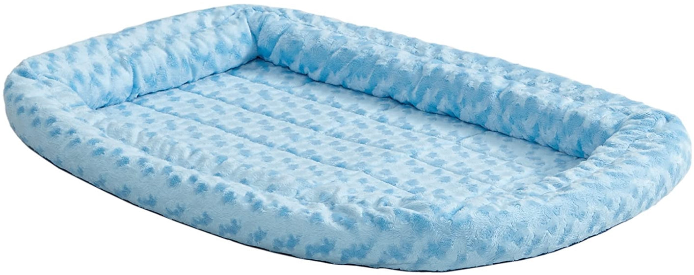 Midwest Homes For Pets Double Bolster Pet Bed | Blue 22-Inch Dog Bed Ideal For Xs Dog Breeds & Fits 22-Inch Long Dog Crates