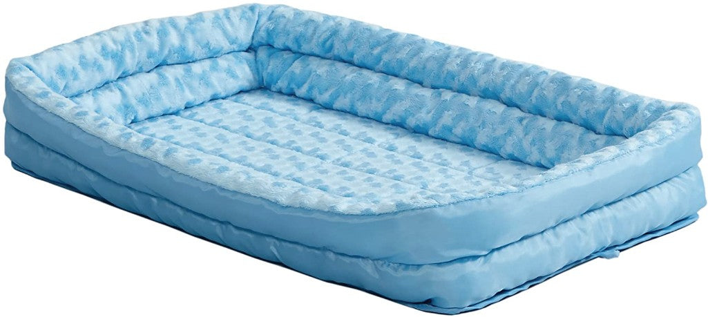 Midwest Homes For Pets Double Bolster Pet Bed | Blue 22-Inch Dog Bed Ideal For Xs Dog Breeds & Fits 22-Inch Long Dog Crates