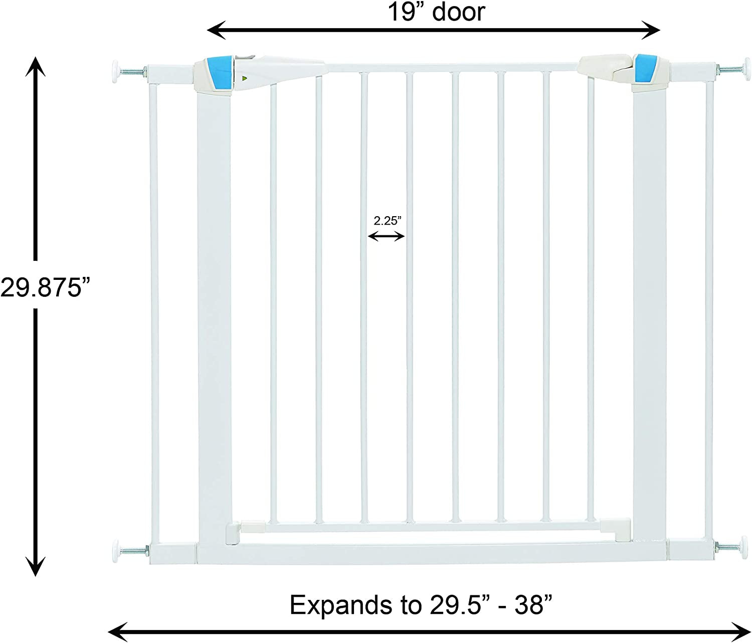 Midwest Homes For Pets Walk-Thru Steel Pet Gate W/ 'Safety Glow' Frame; 29' & 39' Tall Pet Gates In Soft White & Textured Graphite (2929Sw-Gl)