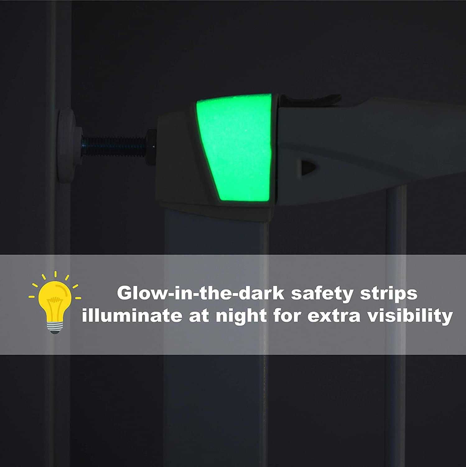 Midwest Homes For Pets Walk-Thru Steel Pet Gate W/ 'Safety Glow' Frame; 29' & 39' Tall Pet Gates In Soft White & Textured Graphite (2929Sw-Gl)