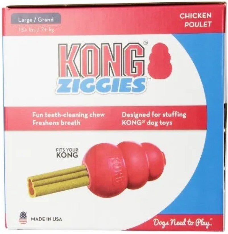 Kong Ziggies Dog Dental Chew Chicken Recipe Large