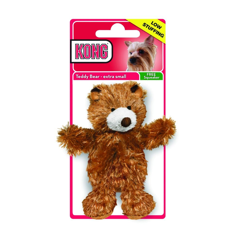 Kong Plush Teddy Bear Dog Toy X-Small - 3.5' - Pack Of 10