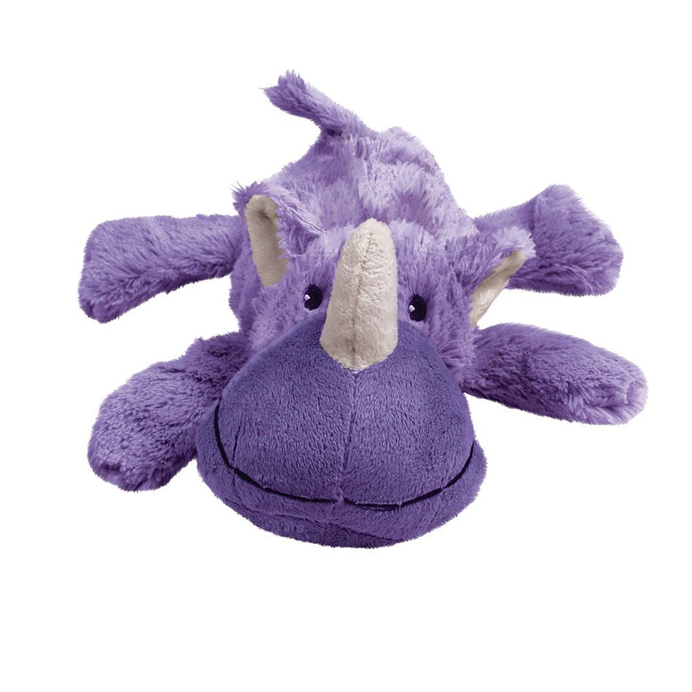 KONG Cozie Rosie Rhino Plush Dog Toy - Squeaky, Medium Size, Purple - Ideal for Indoor Play