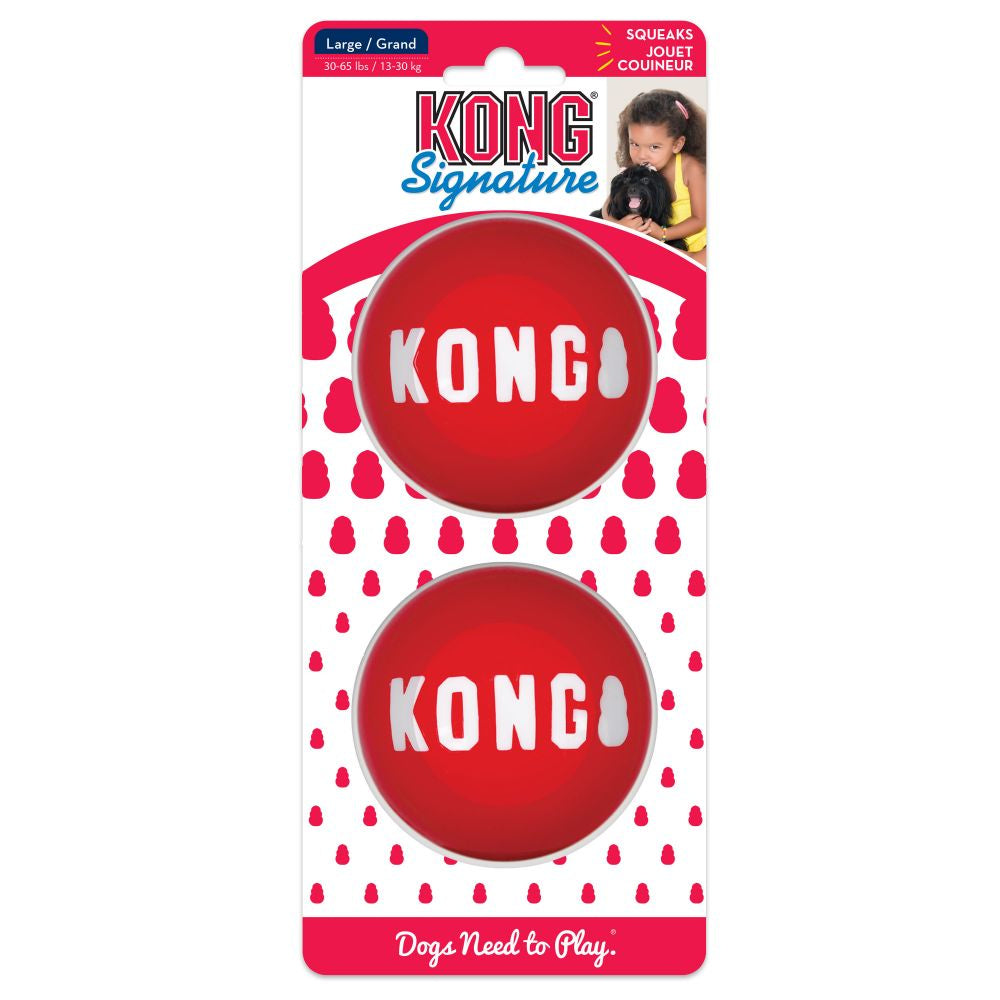 Kong - Signature Balls - 2 Pack Durable Ball For Chasing And Retrieving - For Large Dogs