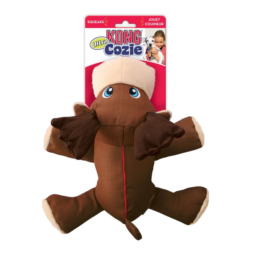 KONG Cozie Ultra Max Moose - Squeaky Plush Dog Toy, Medium, Multi, Reinforced Seams, Ideal for Medium Dogs