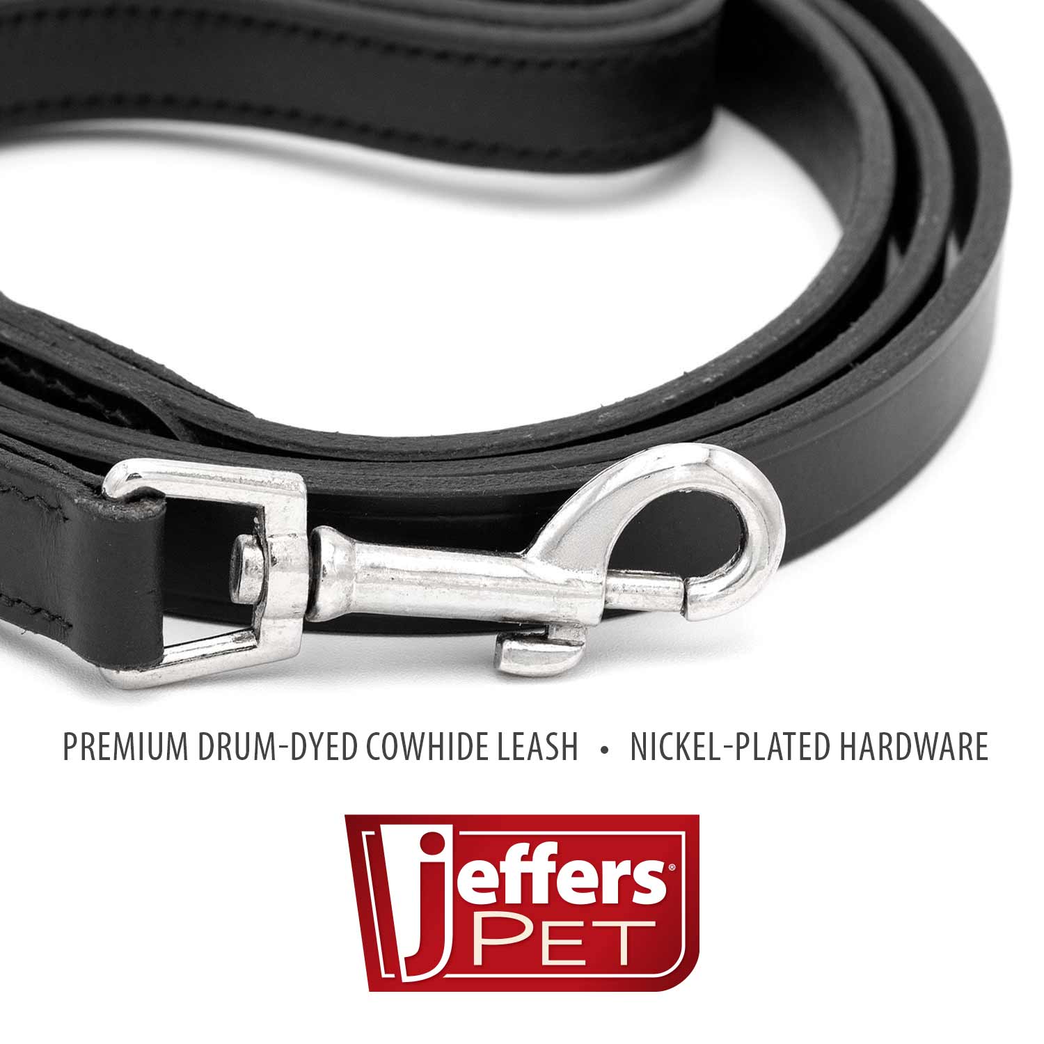 Jeffers Black Padded Leather Pet Leash