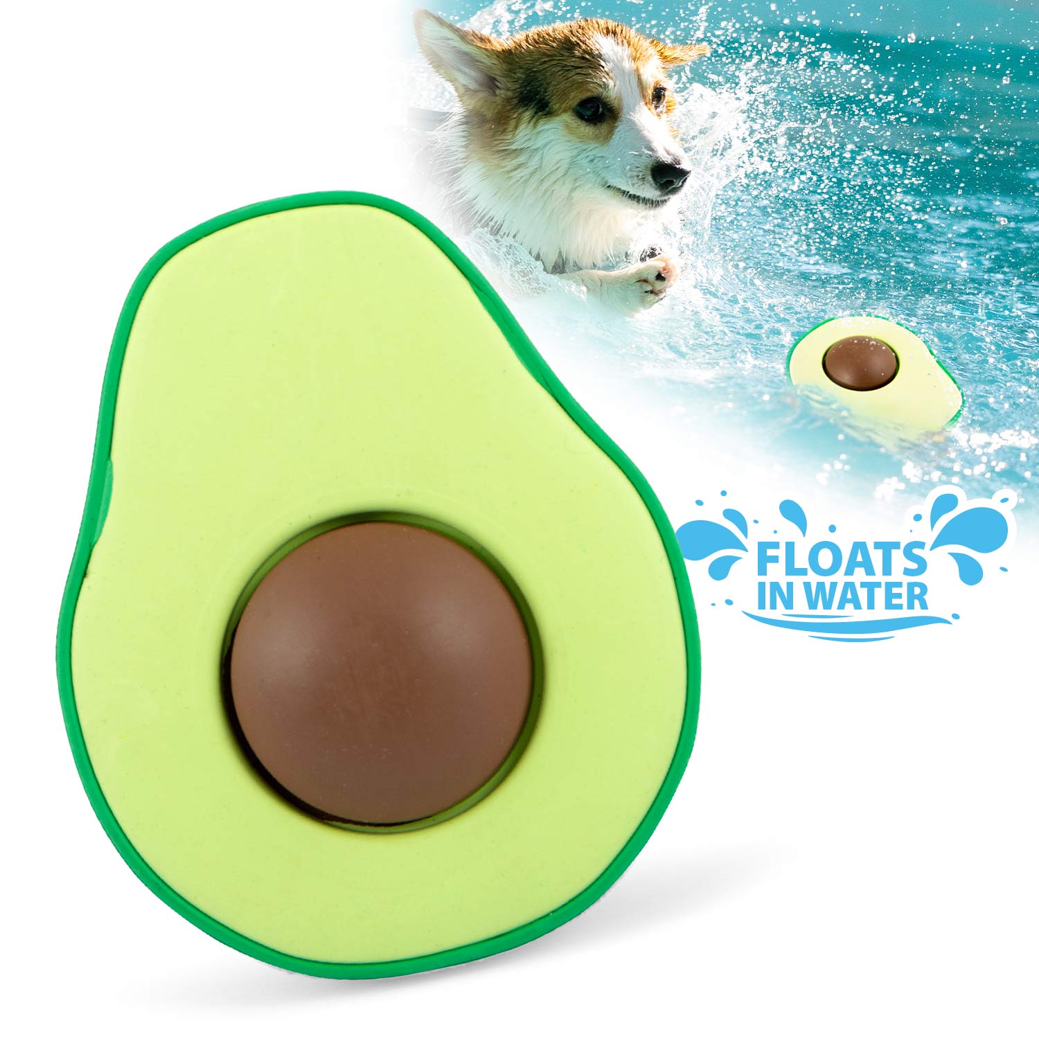 Jeffers Floating Natural Rubber Dog Chew Toy with Vanilla Scent for Dental Health and Water Play