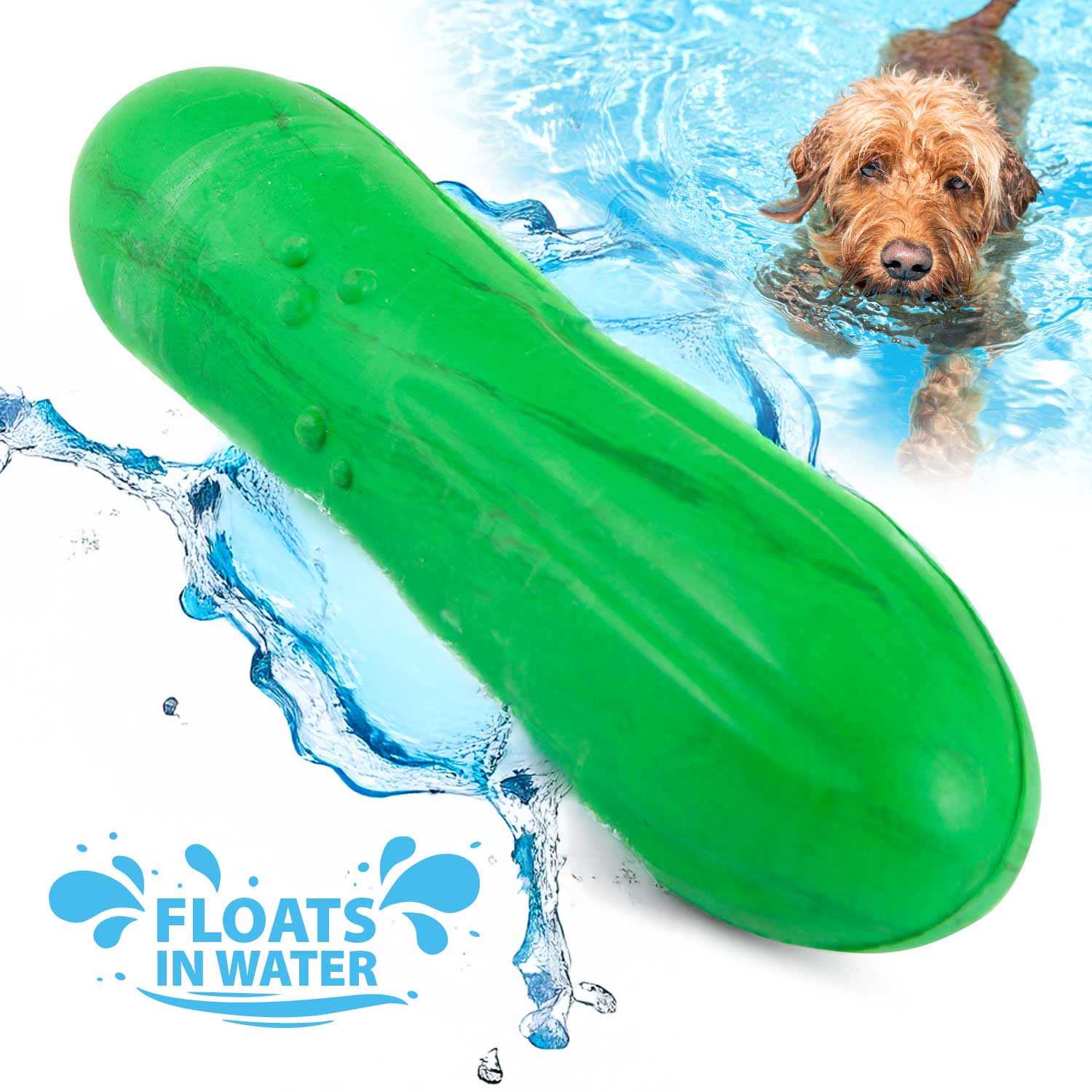 Jeffers Floating Natural Rubber Dog Chew Toy with Vanilla Scent for Dental Health and Water Play