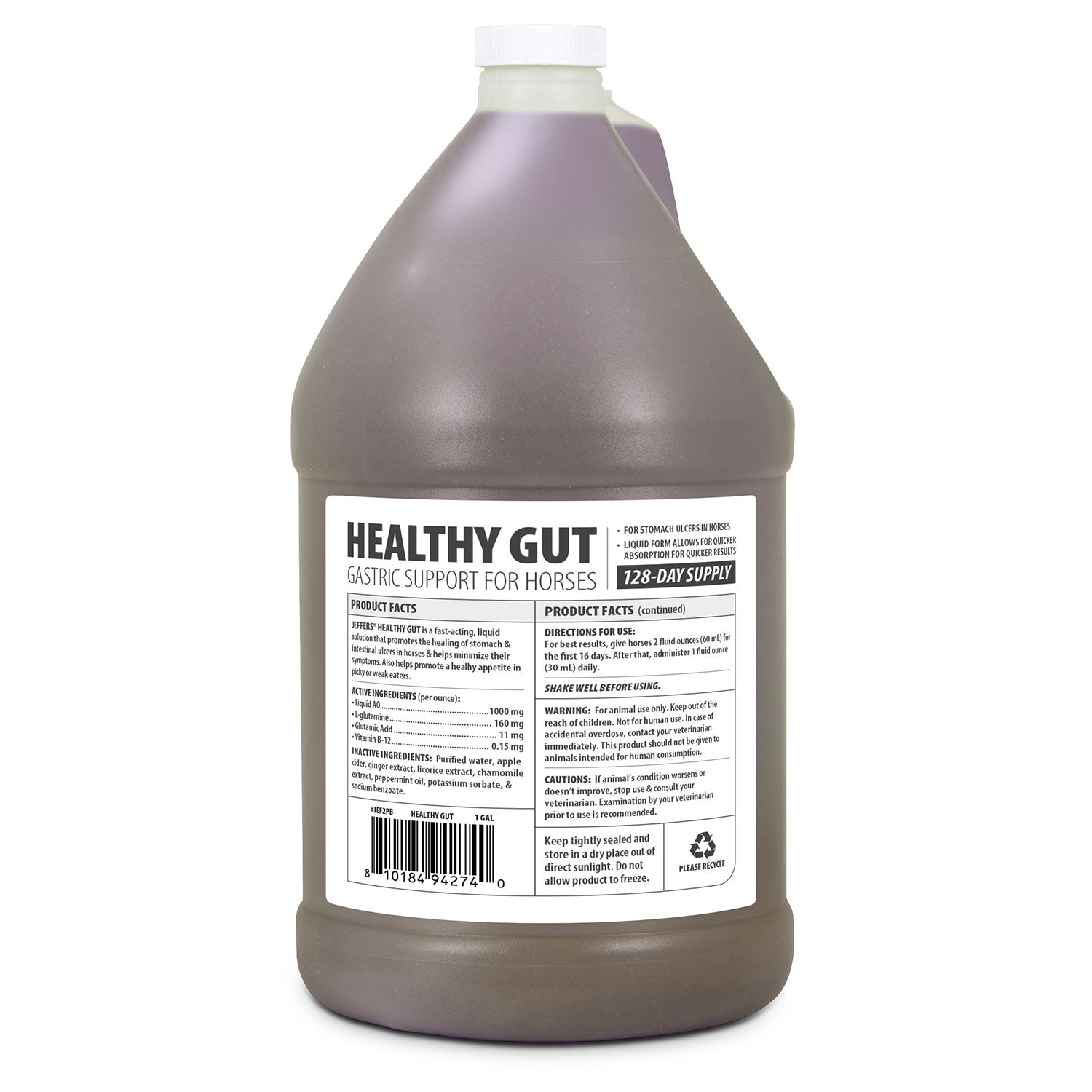 Jeffers Healthy Gut Gastric Support Liquid Supplement for Horses