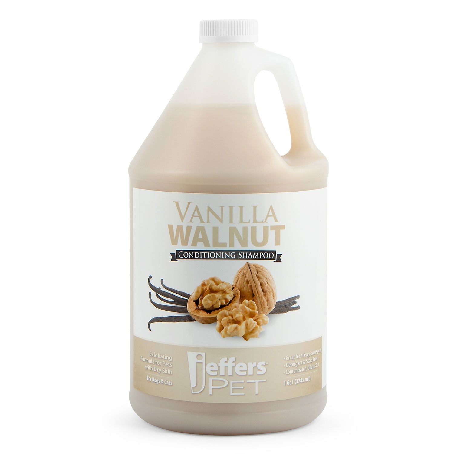Jeffers Pet Vanilla Walnut Exfoliating Dog & Cat Conditioning Shampoo