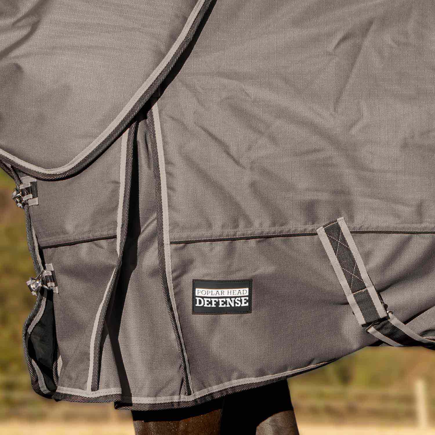 Jeffers Poplar Head "Defense" 1680 Denier Turnout Blanket with Detachable Neck, 240 Gram, Plymouth Brown