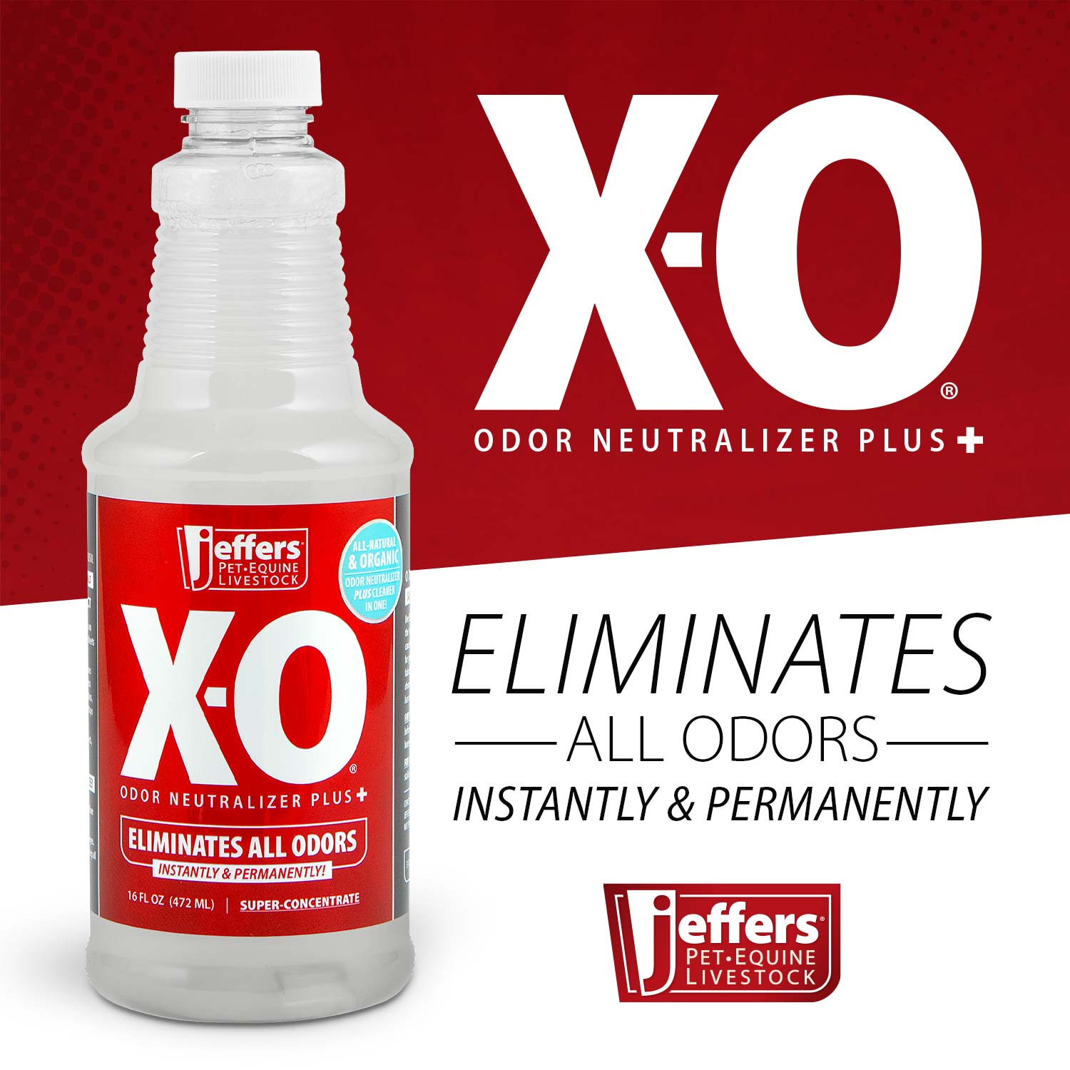 Jeffers X-O Pet Odor Neutralizer Plus + Cleaner Concentrate