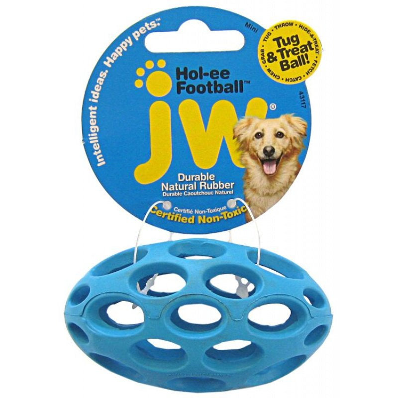 JW Pet Holee Football Rubber Dog Toy Mini