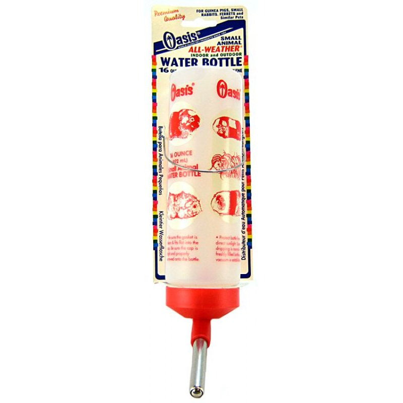 Oasis All Weather Small Animal Water Bottle 16 Oz - Pack Of 12