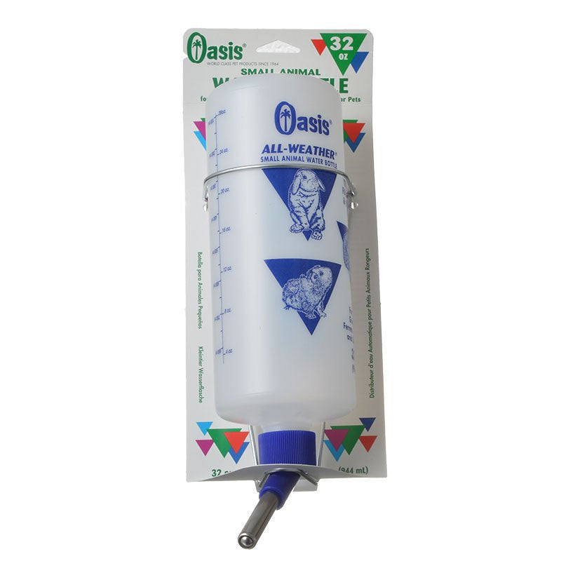 Oasis All Weather Small Animal Water Bottle 32 Oz - Pack Of 6