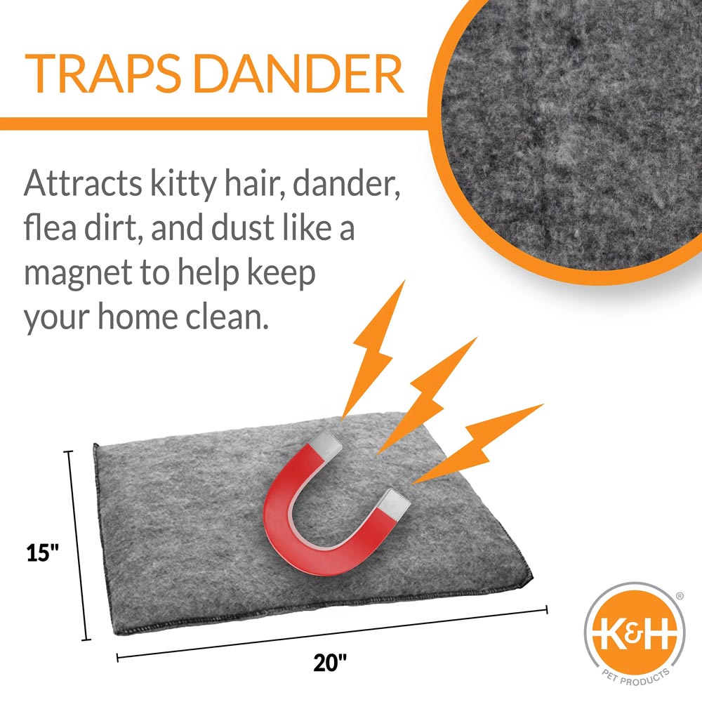 K&H Amazin Thermo-Kitty Pad Heated Cat Bed  Indoor Cat Warming Pad with 4-Watt Removable Heater, Machine Washable