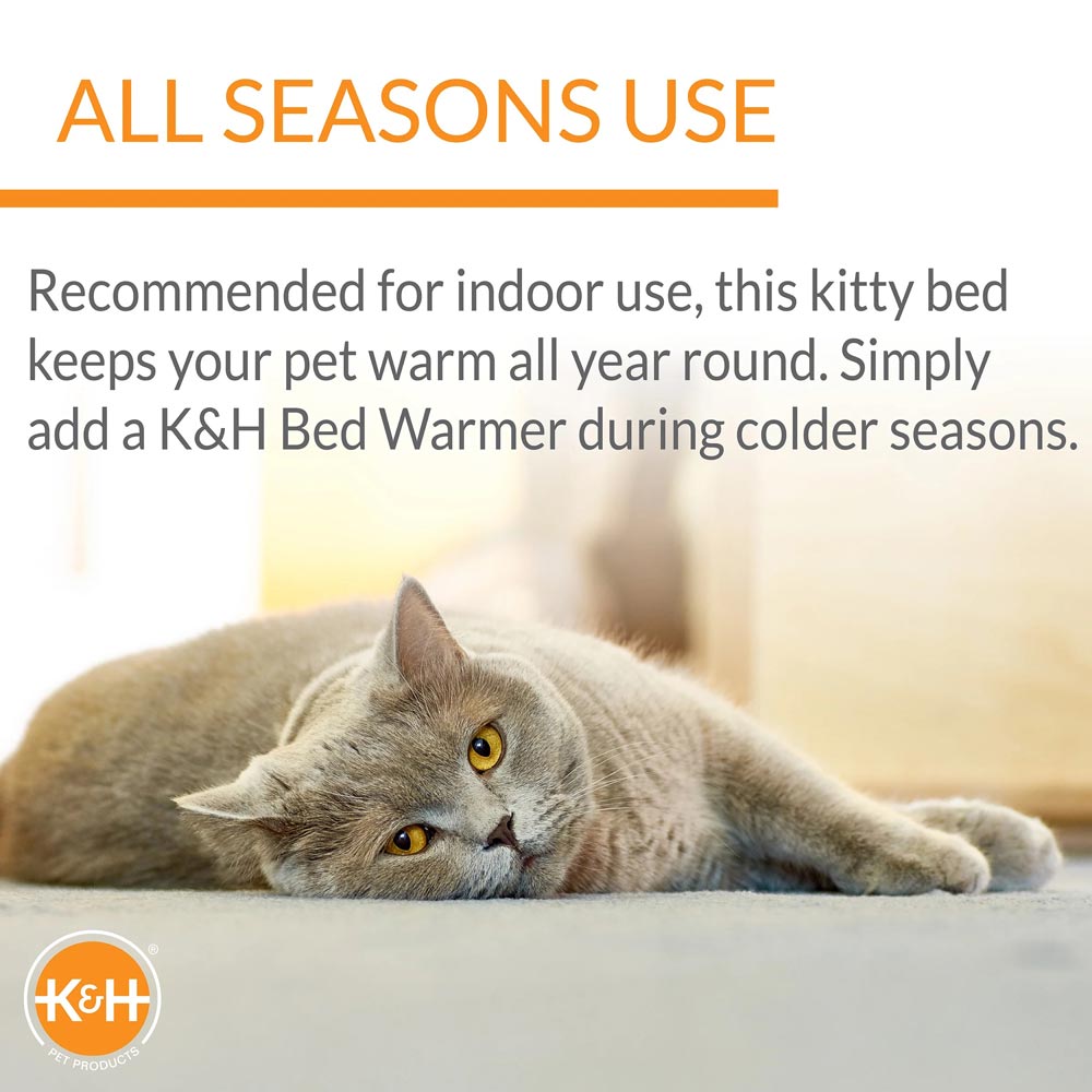 K&H Amazin Thermo-Kitty Pad Heated Cat Bed  Indoor Cat Warming Pad with 4-Watt Removable Heater, Machine Washable