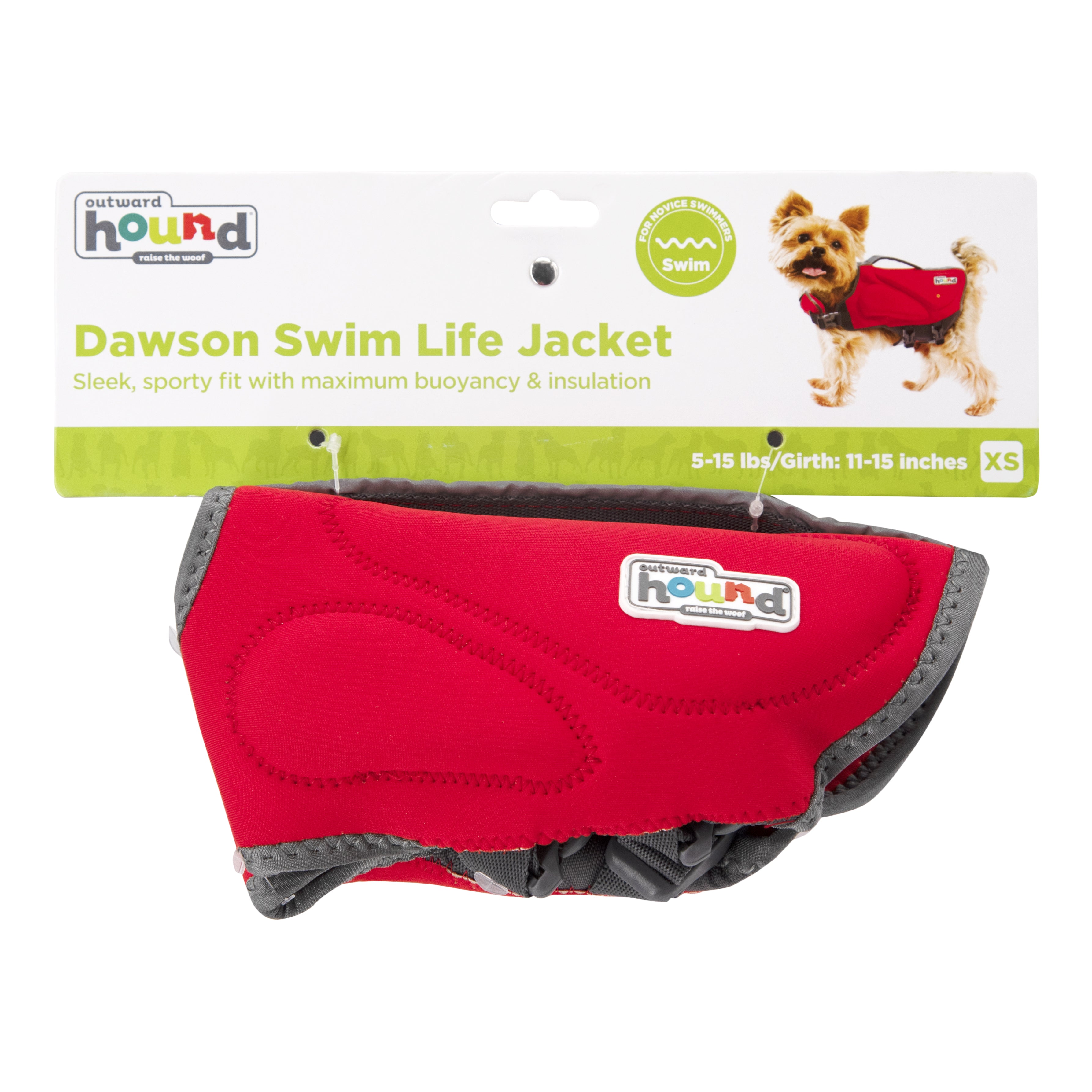 Outward Hound Dawson Swim Red Dog Life Jacket, Xs
