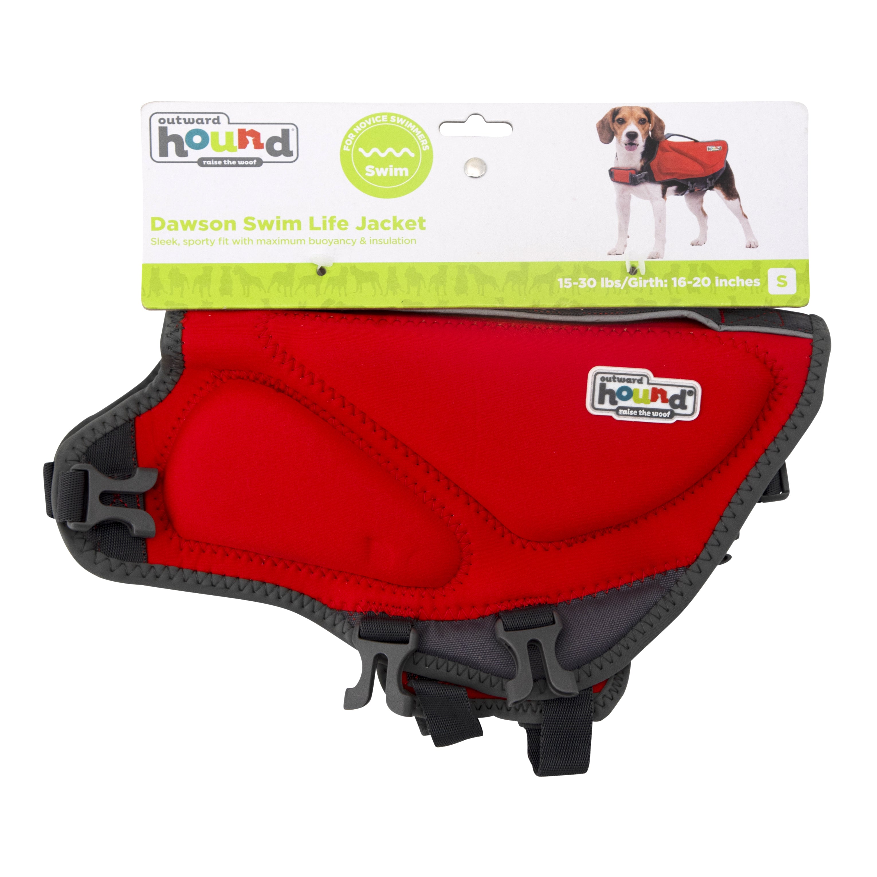 Outward Hound Dawson Swim Red Dog Life Jacket, Small