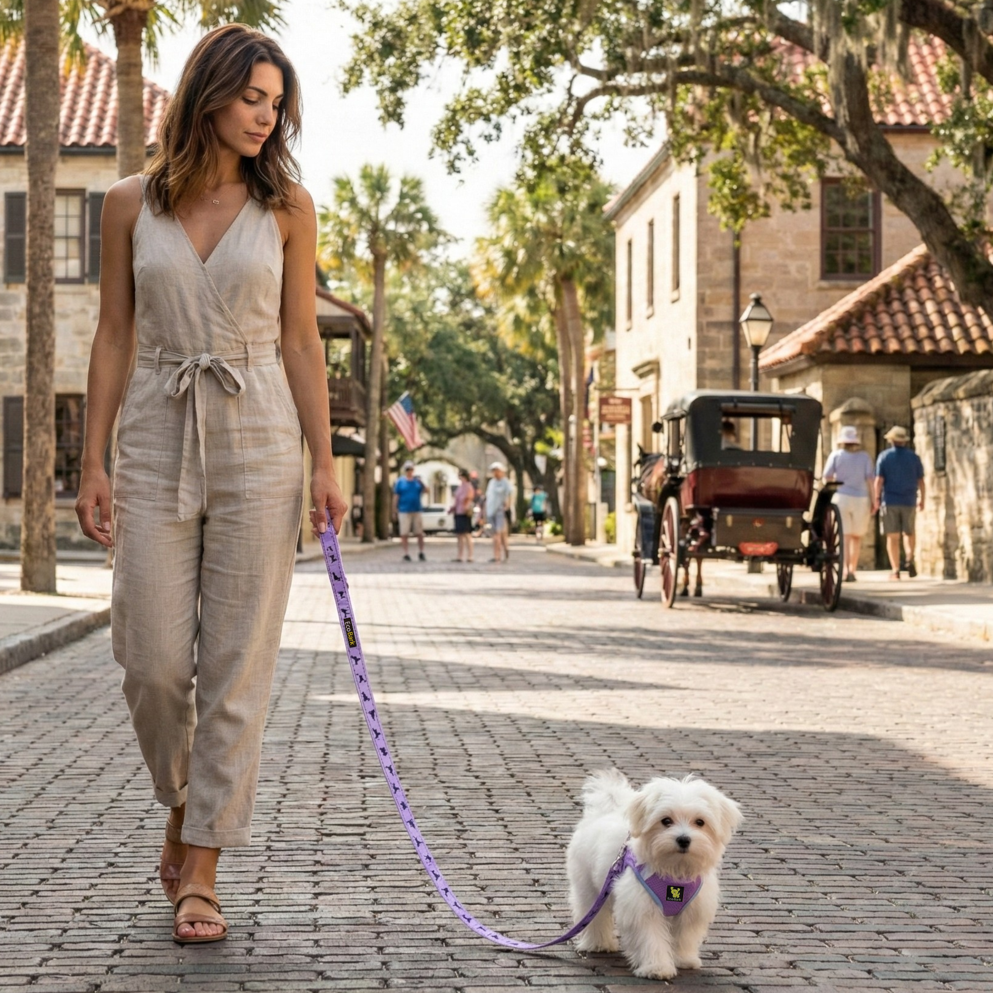 EcoBark Step In Dog Harness - Teacup & Small Breeds- Reflective Soft Mesh Harness for Teacup, Small Dogs and Puppies / Lavender