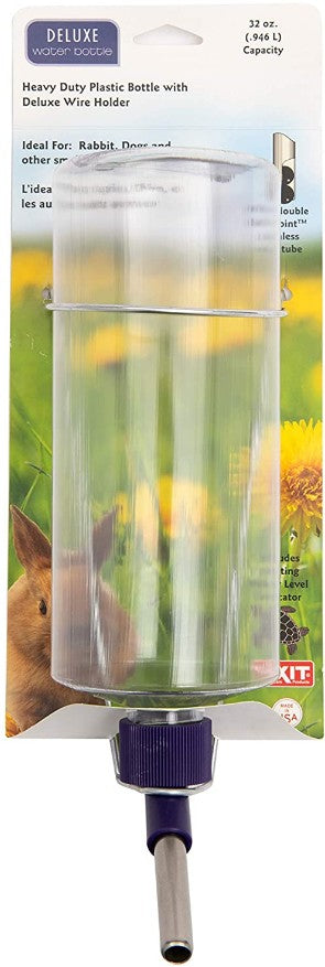 Lixit 32Oz Weather Resistant Water Bottles With Heavy Duty Mount For Rabbits And Ferrets (Clear)