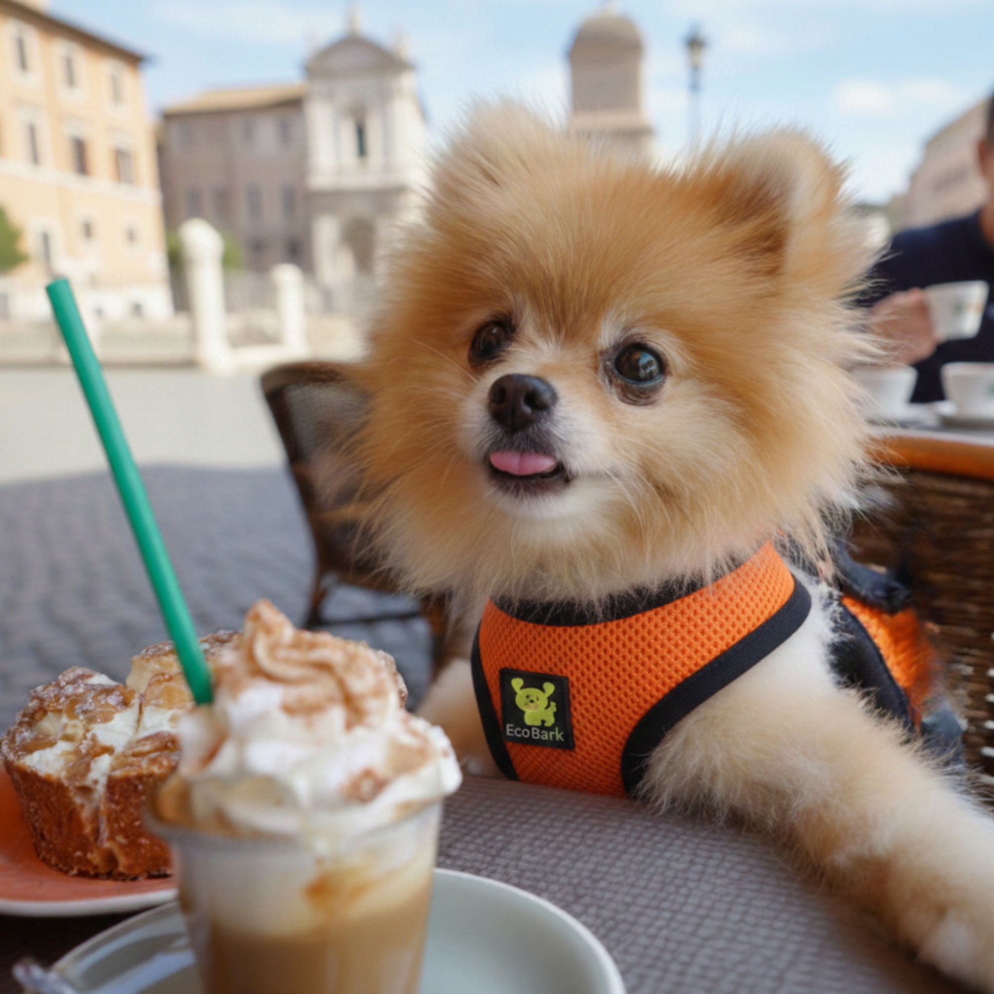 EcoBark Step In Dog Harness - Teacup & Small Breeds- Reflective Soft Mesh Harness for Teacup, Small Dogs and Puppies / Orange