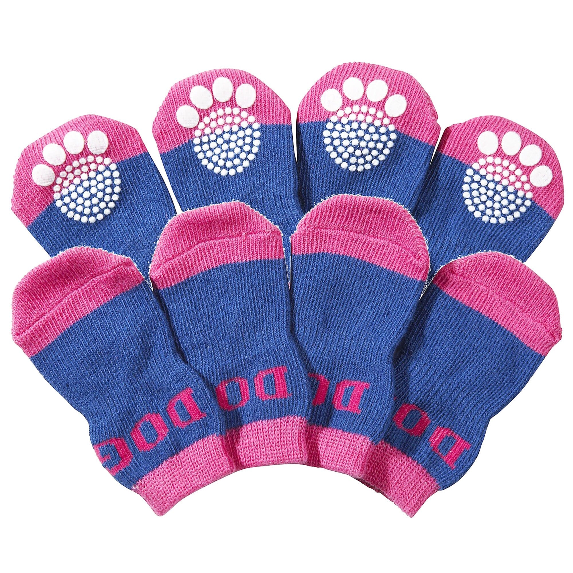 Pet Life ® Anti-Slip Rubberized Gripped Breathable Stretch Pet Dog Socks - Set of 4