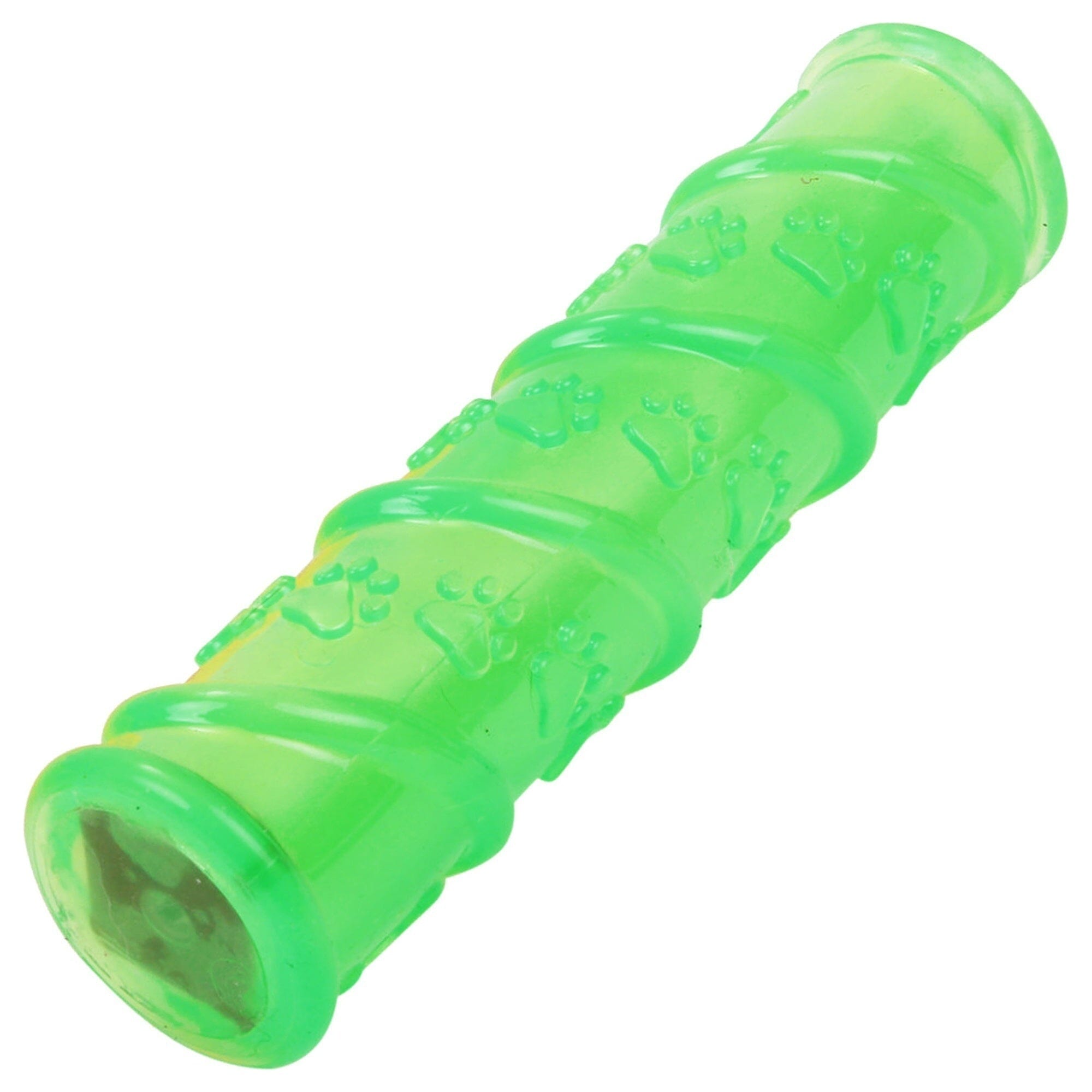 Pet Life ® 'Glow-Stick' TPR and LED Lighting Squeak and Chew Dog Toy