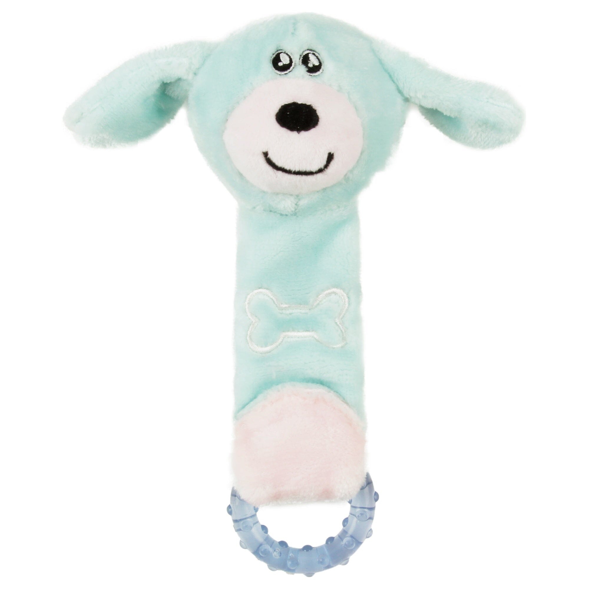 Pet Life ® Moo-Born Plush and Rubber Squeaking Newborn Teething Cat and Dog Toy
