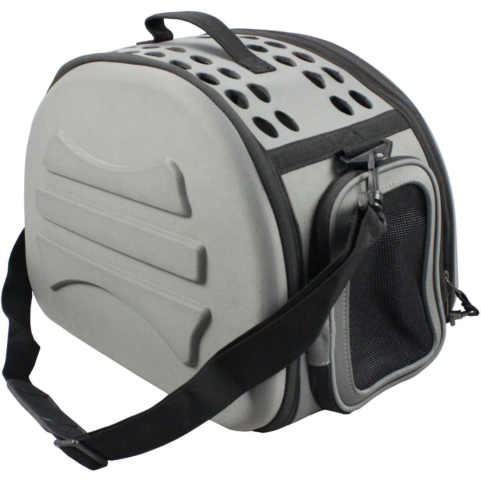 Pet Life ® Narrow Shelled Lightweight Collapsible Military Grade Fashion Designer Travel Pet Dog Carrier Crate