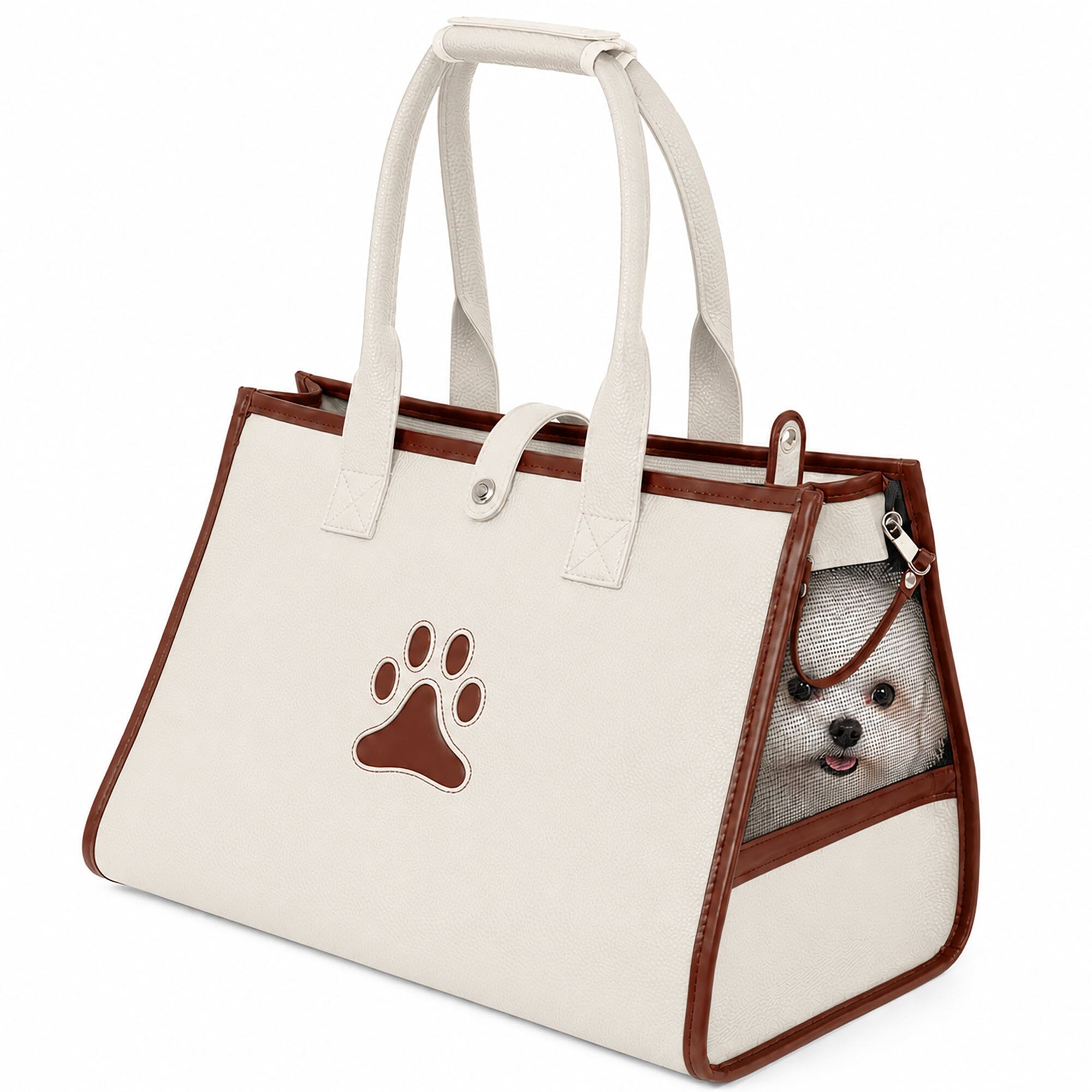 Pet Life ® Posh Paw Elegant Leatherette Designer Fashion Travel Pet Dog Carrier Tote